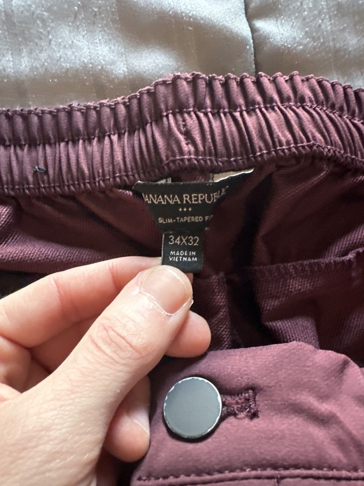 Banana Republic Banana Republic Tapered Pants (Burgundy, Slim Fit) Size US 34 / EU 50 - 5 Thumbnail
