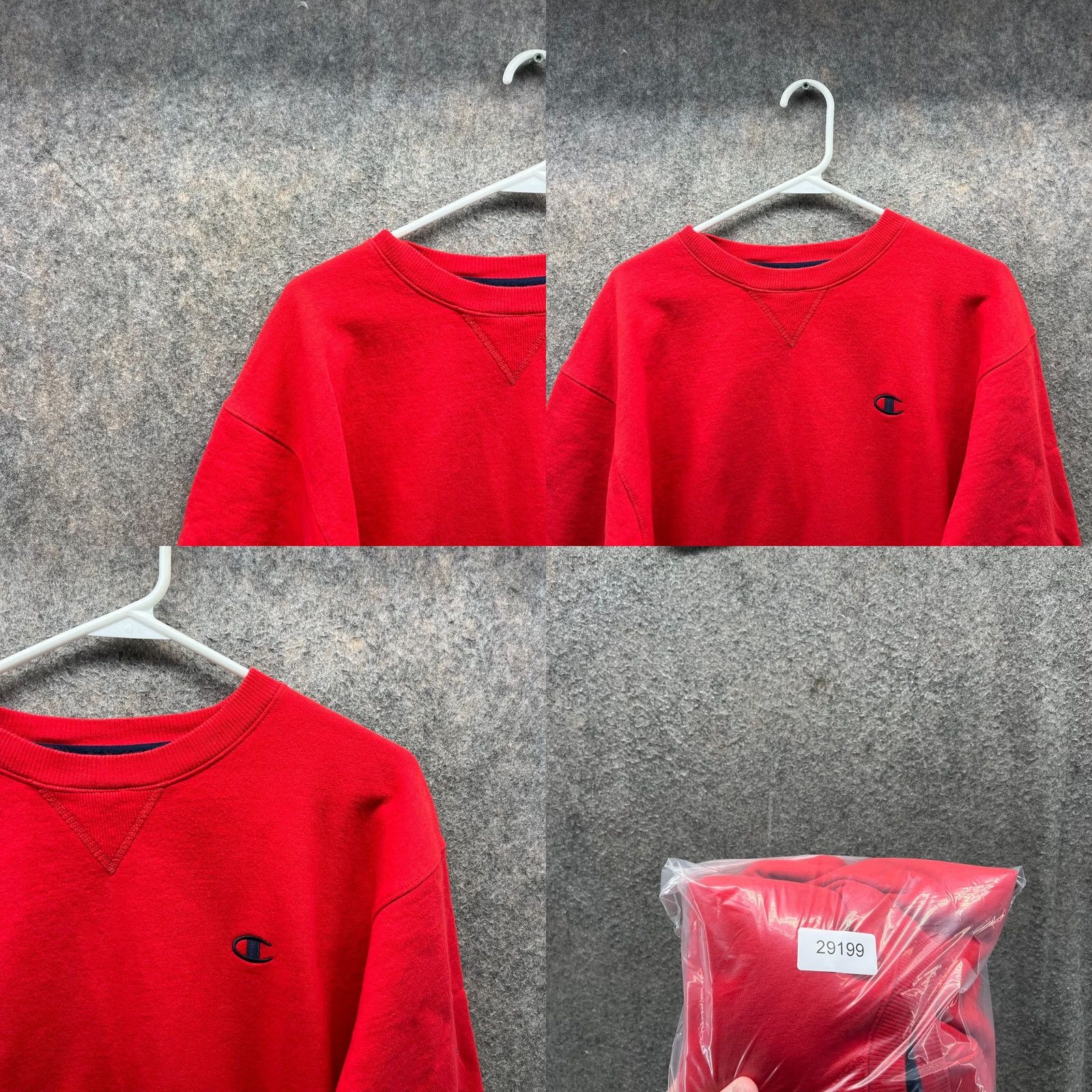 Champion VINTAGE Champion Sweater Mens Medium Red Crewneck Pullover Fleece Logo Cotton 90s Grooved 90s Size US M / EU 48-50 / 2 - 8 Thumbnail