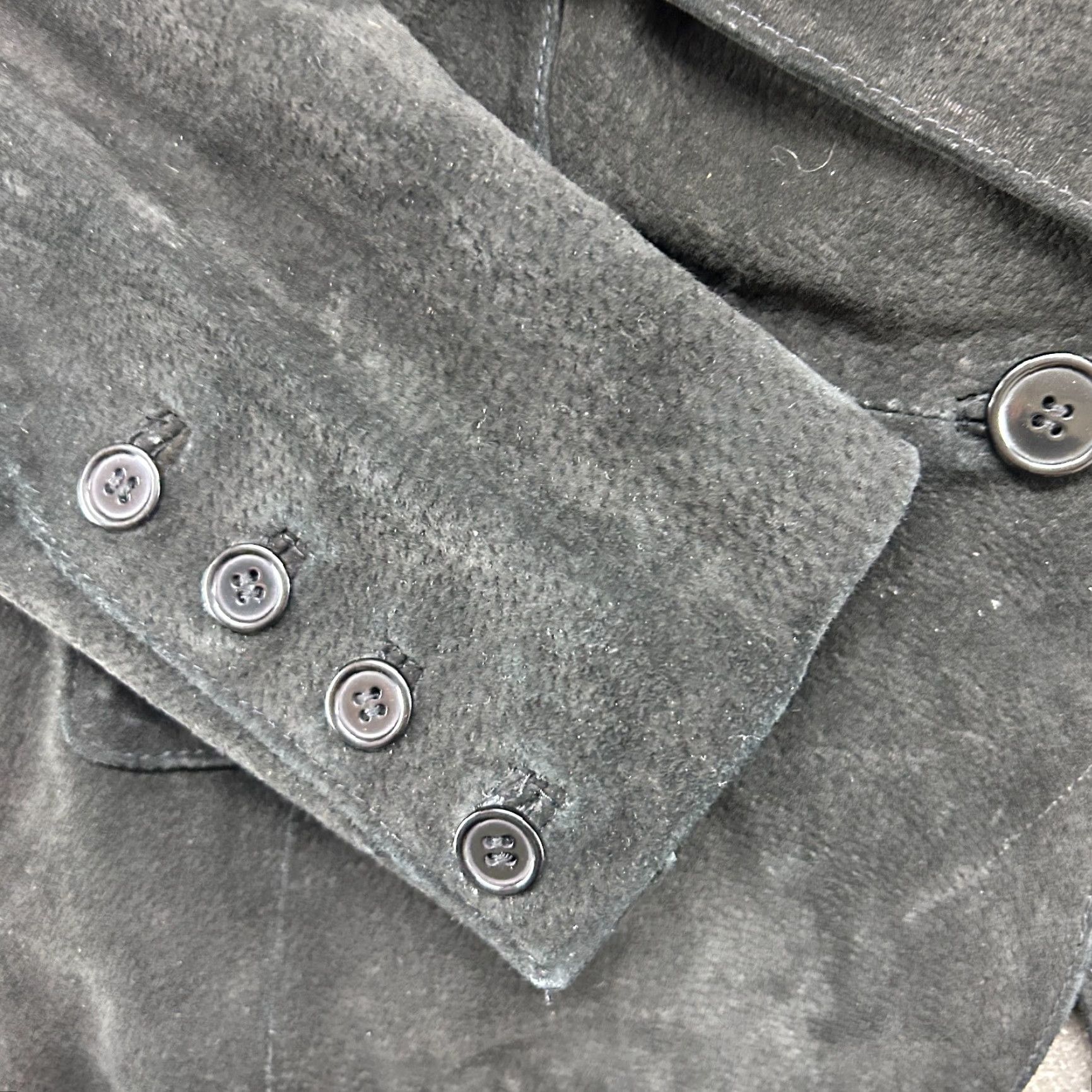 Vintage VINTAGE Leather King Jacket Womens XL Black Real Suede Genuine Single Breasted Crop Coat Size XL / US 12-14 / IT 48-50 - 2 Thumbnail