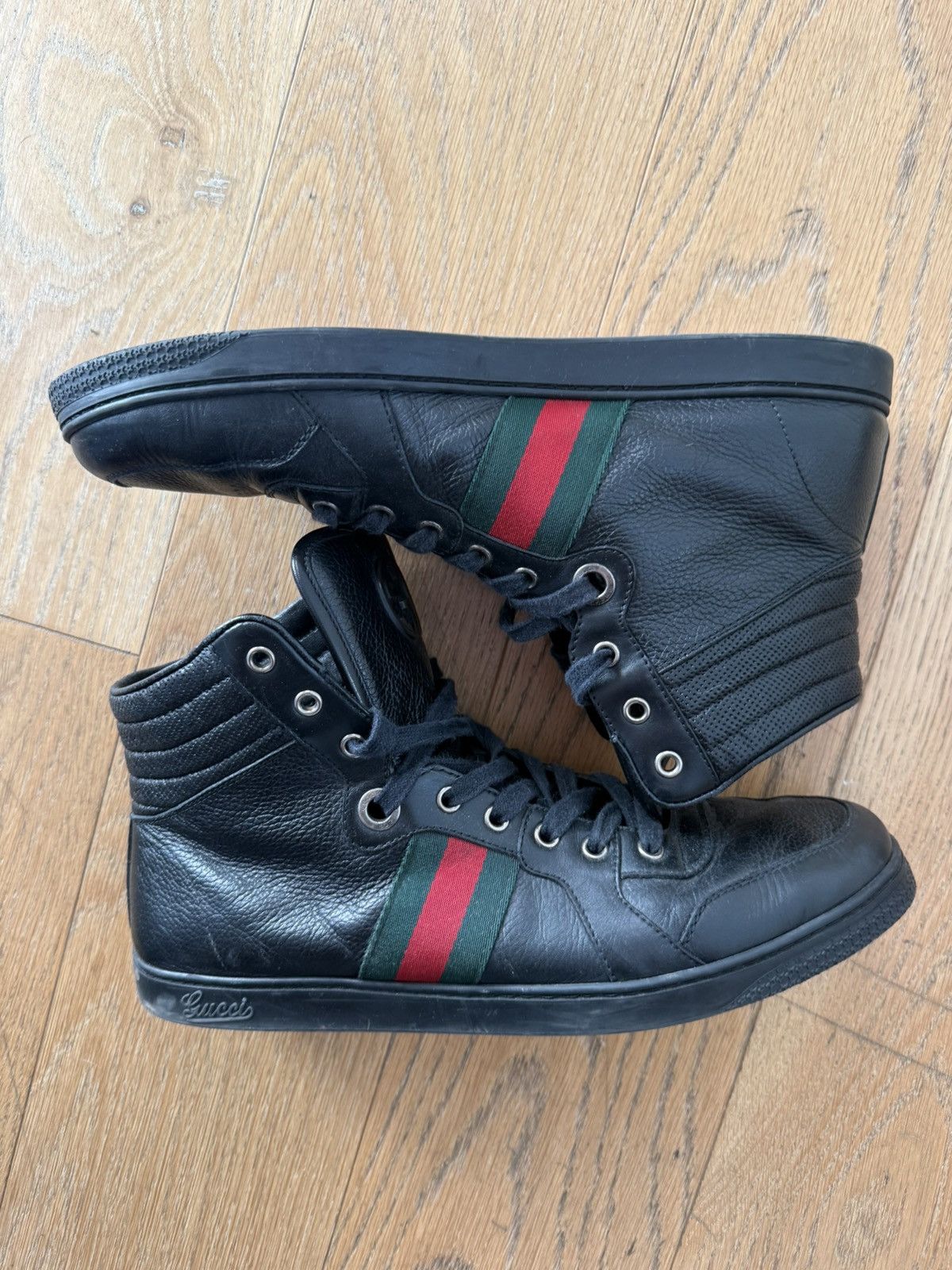 Gucci vintage high top leather shoes