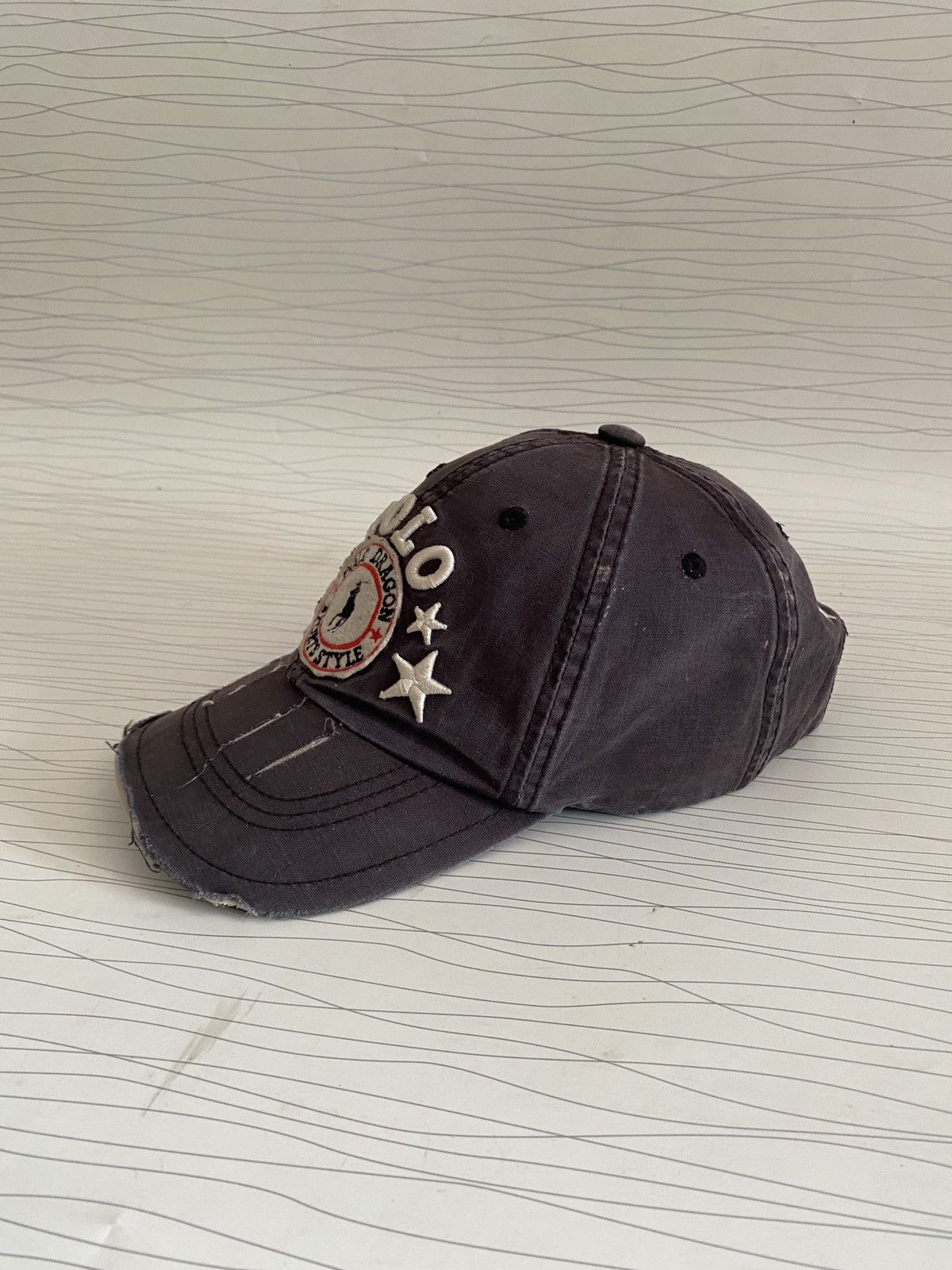 Polo Ralph Lauren Vintage Polo Ralph Lauren Polo Dragon Distressed Hats Size ONE SIZE - 6 Thumbnail