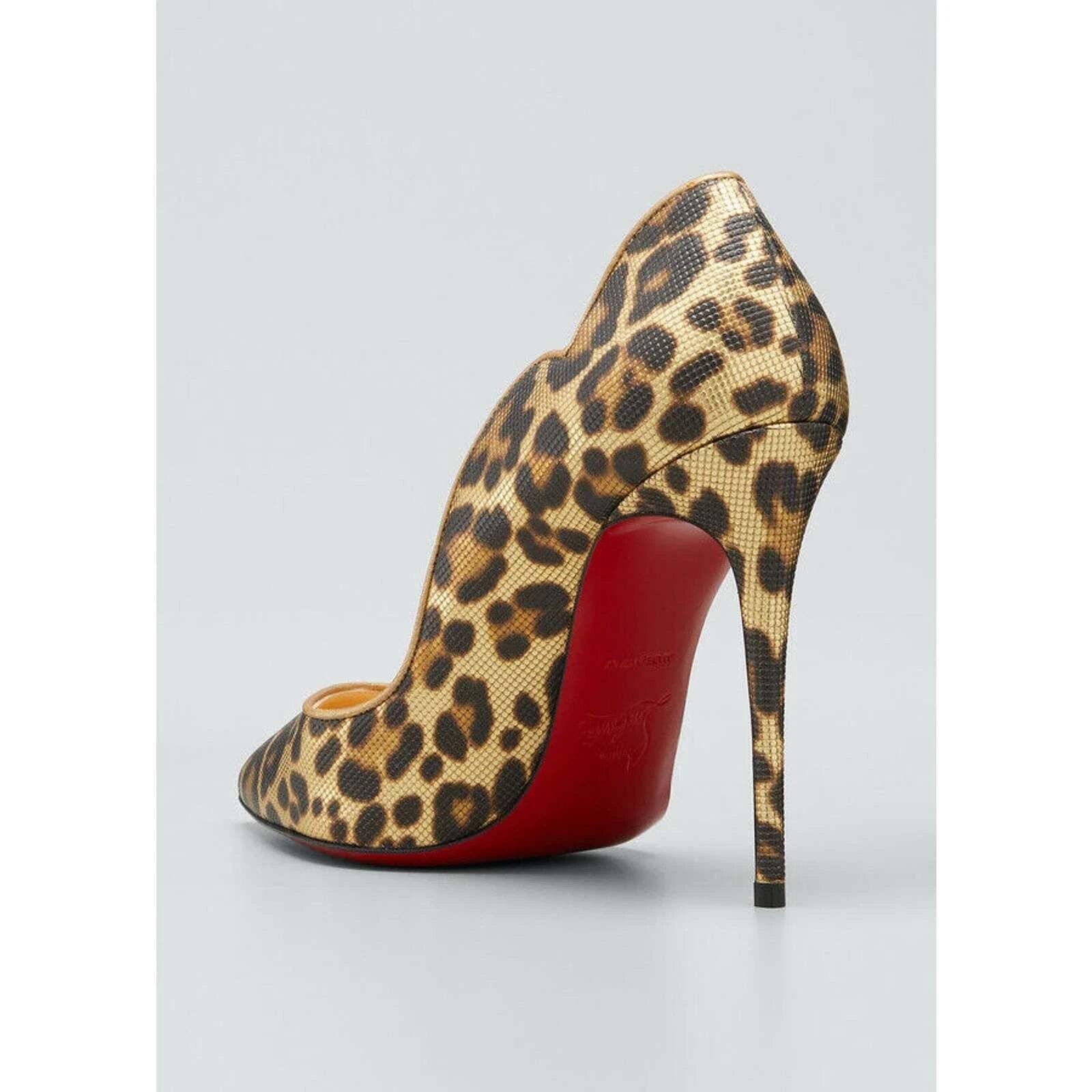 Christian Louboutin Christian Louboutin Hot Chick 100 Black Brown Gold Leopard Size US 7 / IT 37 - 8 Thumbnail