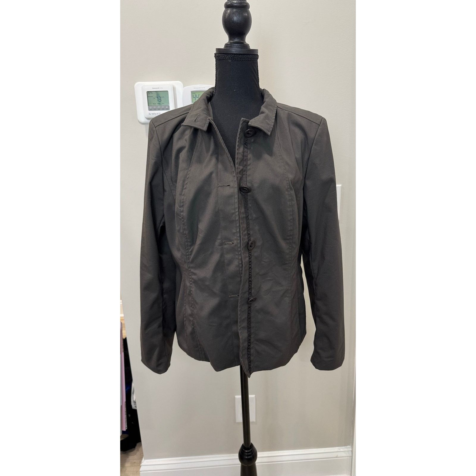 Other Vintage Andrew Oliver Jacket Gray Solid Pleated Size 16 Size XXL / US 16-18 / IT 52-54 - 1 Thumbnail