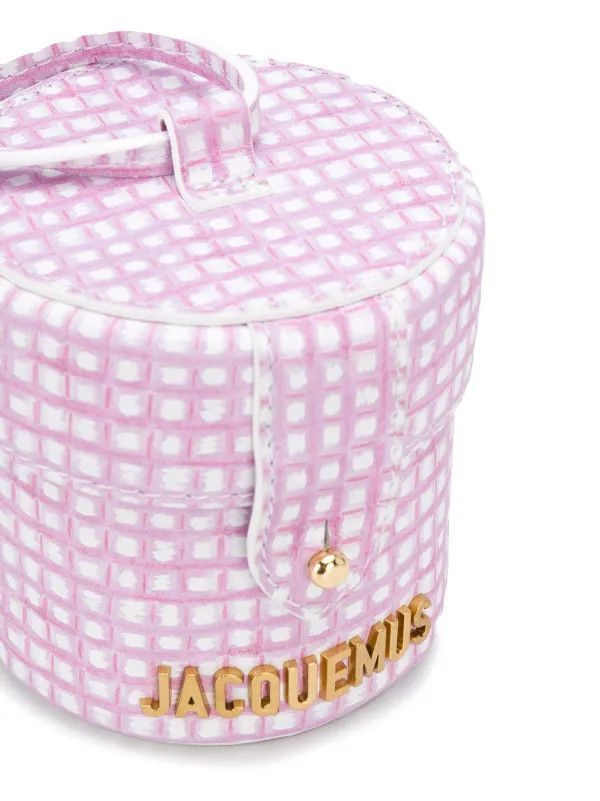 Jacquemus o1mle0325 Size: OS / Le Vanity Bag in Pink Check & White Size ONE SIZE - 4 Thumbnail