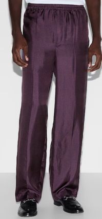 Gucci o1loc1c1125 817656 Printed Panama Silk Trouser in Purple Size US 32 / EU 48 - 3 Thumbnail