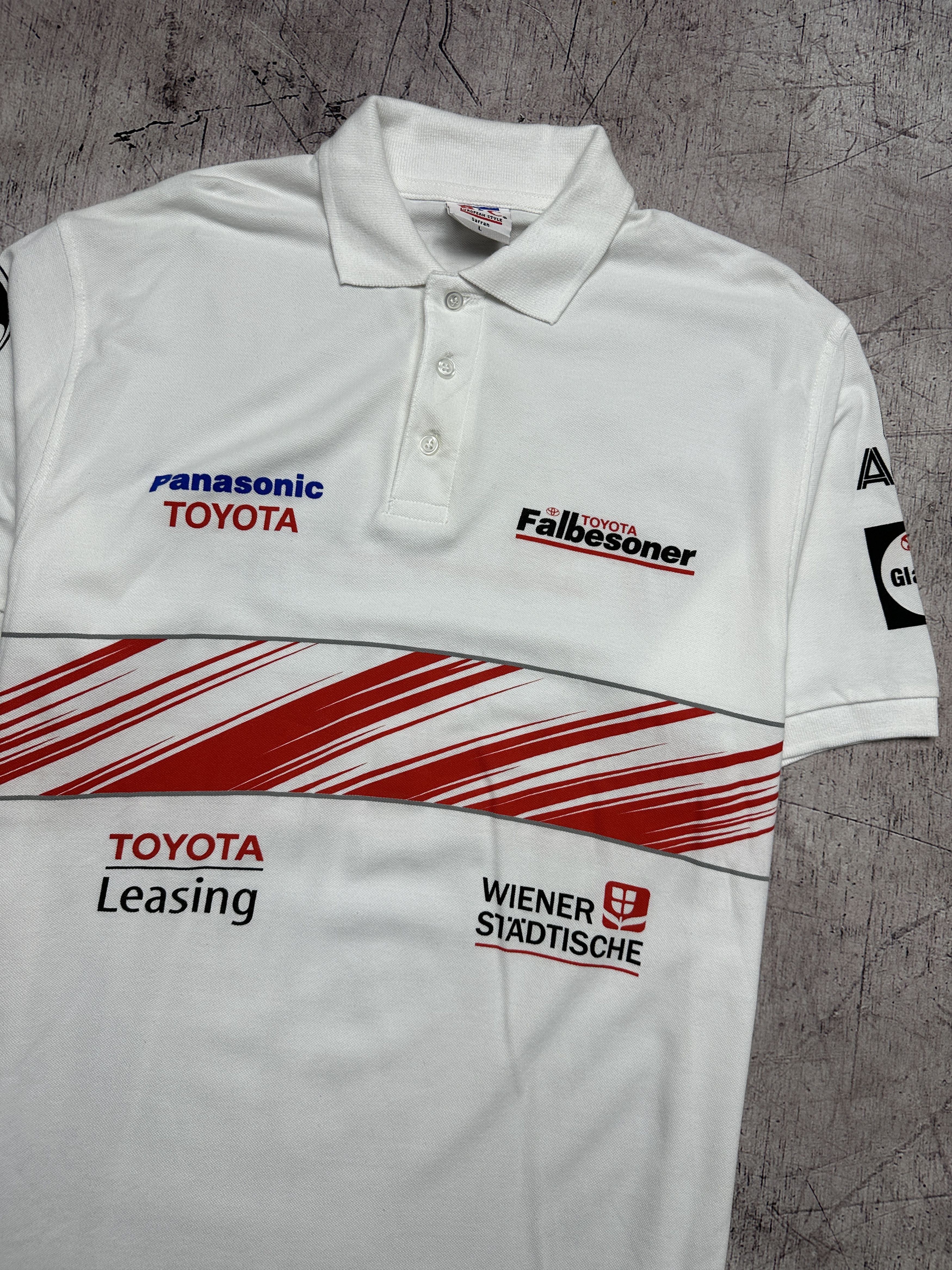 Japanese Brand Toyota Panasonik Vintage Mens Polo Shirt Size US L / EU 52-54 / 3 - 2 Thumbnail