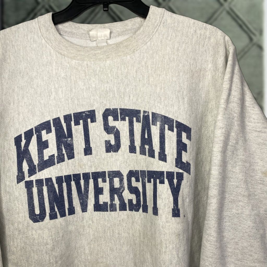 Champion VINTAGE Kent State Champion Reverse Weave Sweatshirt Grunge Gray Mens M Pullover Direction: Reversible / 22x2 Size US M / EU 48-50 / 2 - 1 Thumbnail