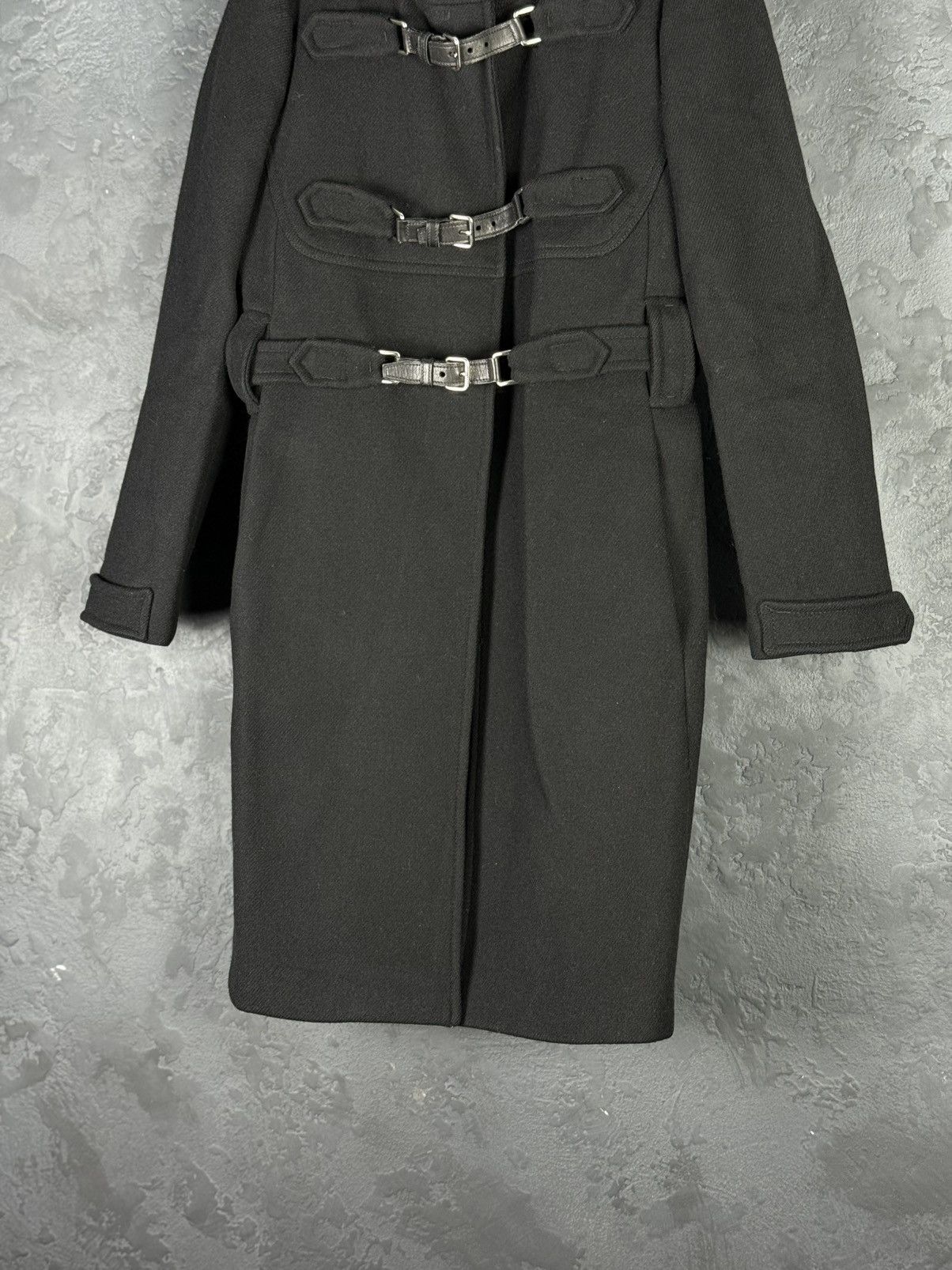 Prada 2000s Prada Women’s Black Buckled Wool Long Duffle Coat Size S / US 4 / IT 40 - 5 Thumbnail