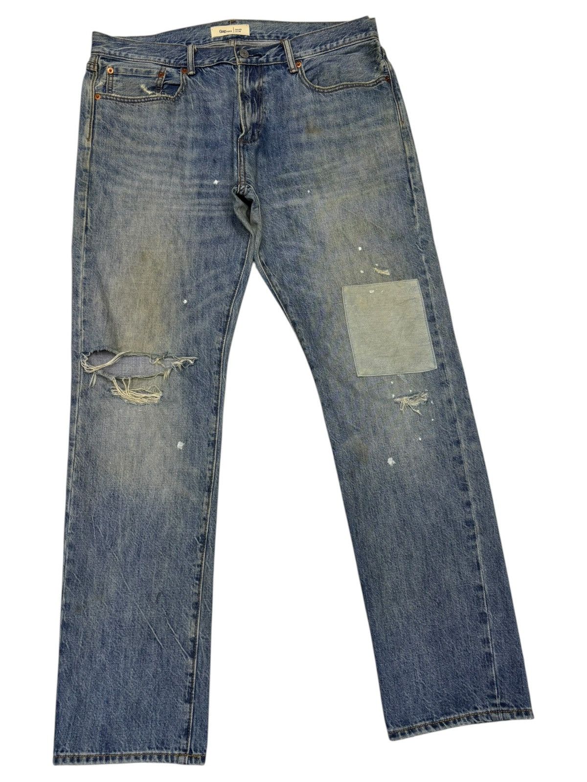 Kapital VINTAGE GAP PATCHWORK DISTRESSED DENIM JEANS Size US 35 - 5 Thumbnail