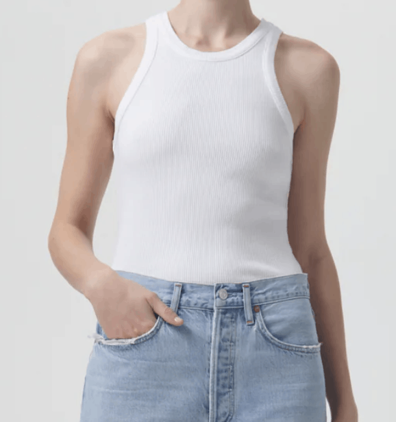 Agolde Agolde Ribbed White Tank Top Grailed