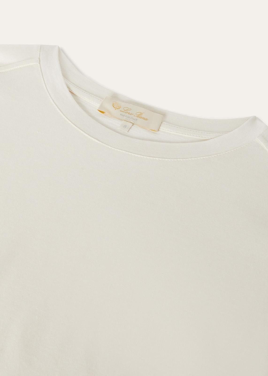 Loro Piana o1srvl11e1024 Cocooning Long Sleeve T-Shirt in White Size L / US 10 / IT 46 - 4 Thumbnail