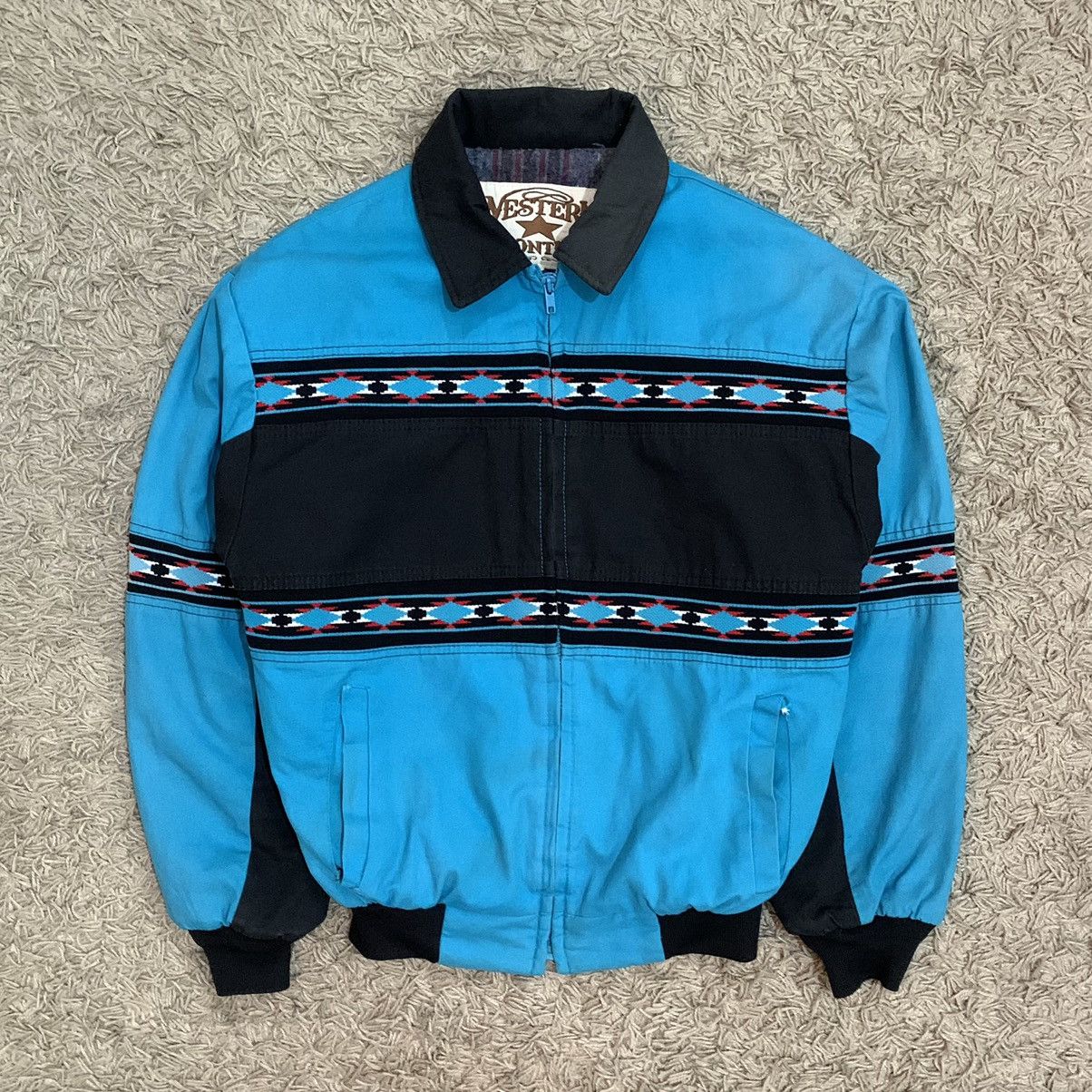 Vintage 1990’s West Frontier “Blue Aztec” Two-Tone Santa Fe Jacket Size US M / EU 48-50 / 2 - 1 Thumbnail