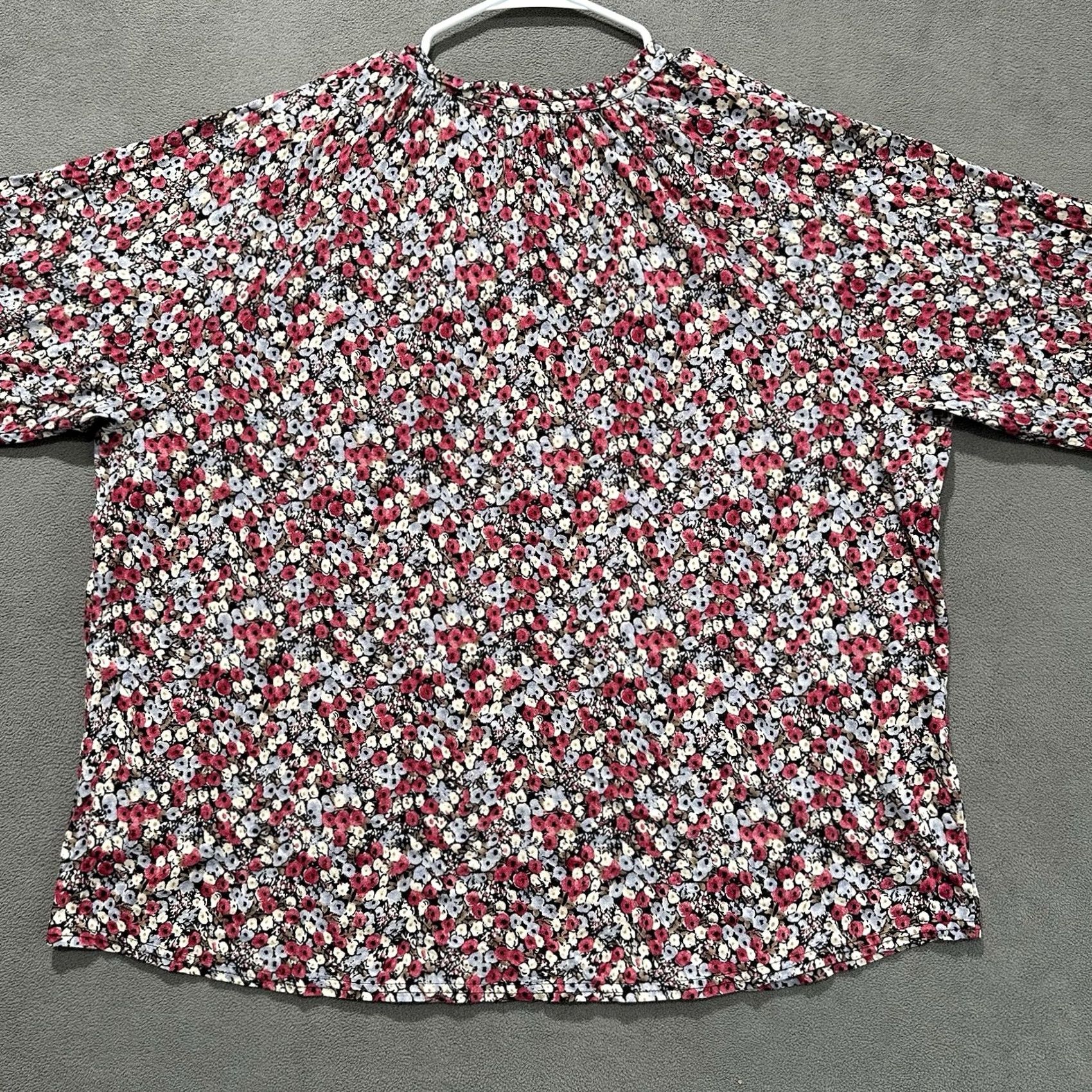 Chaps Chaps Ralph Lauren Blouse Womens XL Pink Floral Ruffle Sleeve Keyhole Neck Top Size XL / US 12-14 / IT 48-50 - 2 Thumbnail