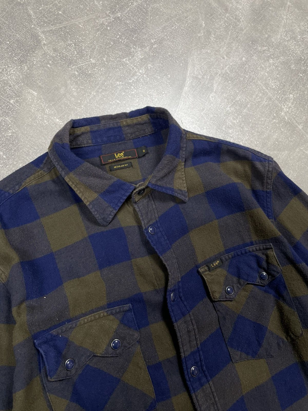 Flannel × Lee Lee Checkered Flannel Plaid Regular Fit American Shirt Size US M / EU 48-50 / 2 - 4 Thumbnail