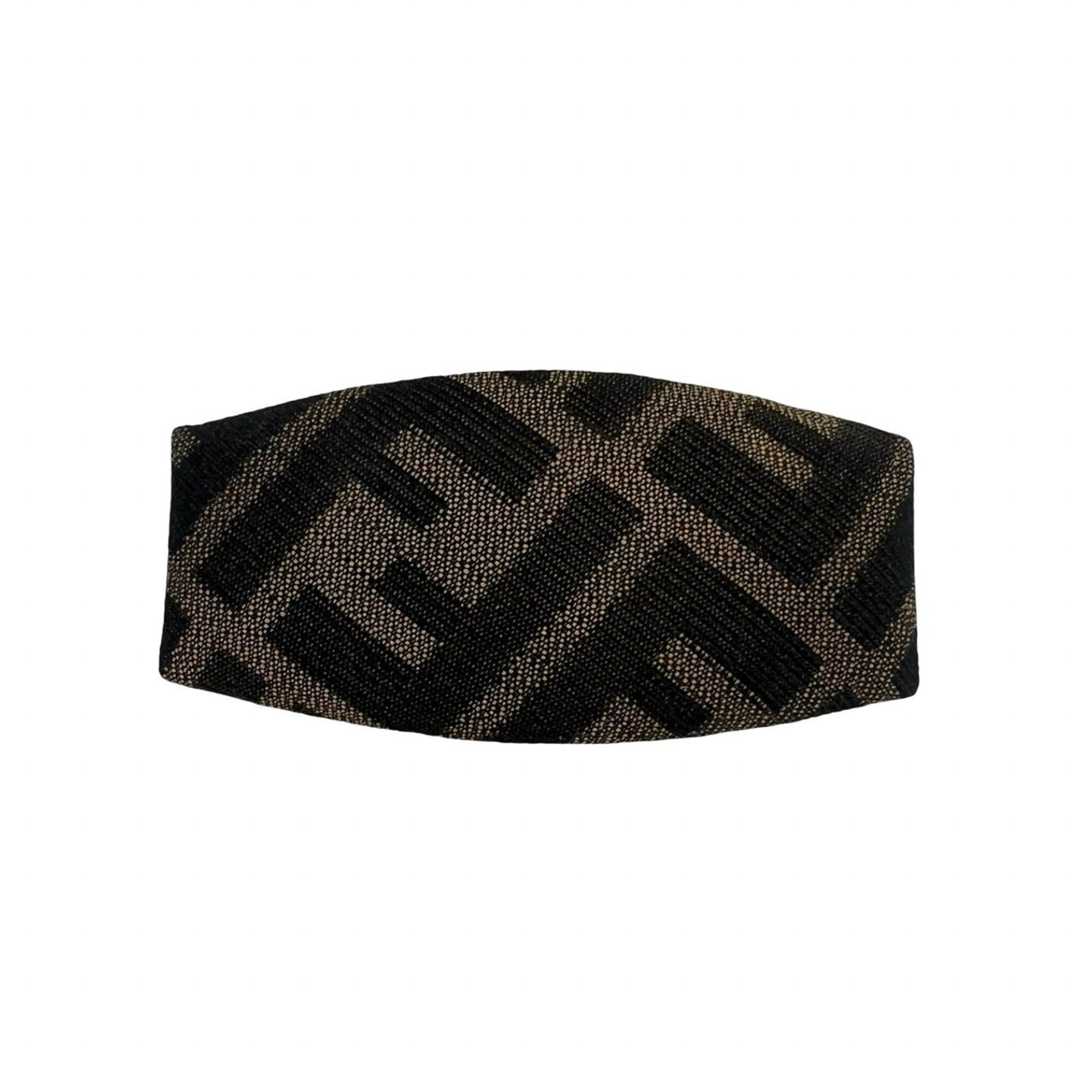 Fendi FENDI Zucca FF pattern canvas barrette pin hair accessory (khaki/black) 20773 Size ONE SIZE - 1 Thumbnail