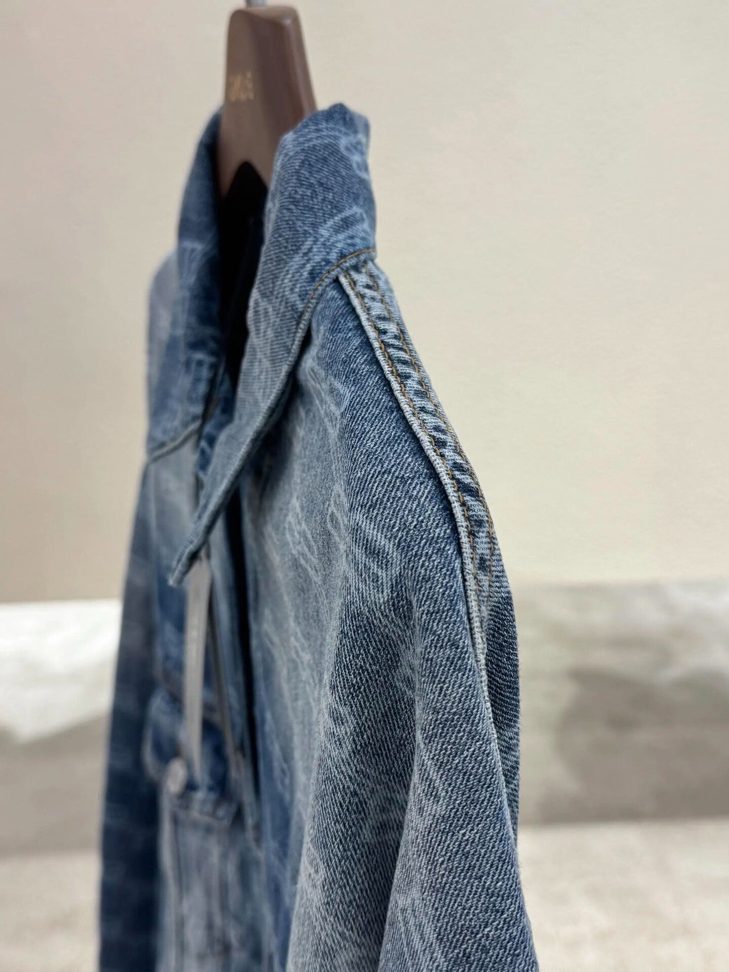Balenciaga Balenciaga Blue Logo Print Denim Jacket Size US XS / EU 42 / 0 - 5 Thumbnail