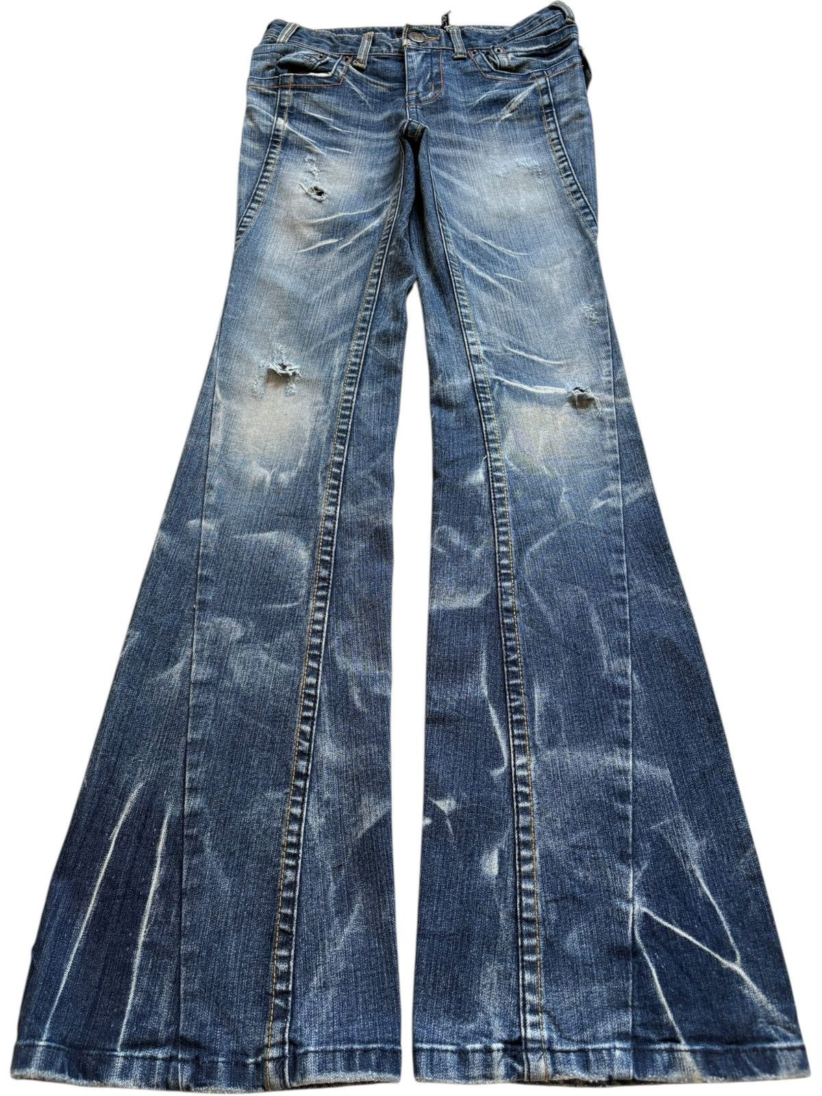 Japanese Brand Vintage Japanese Brand Thunder Wash Distressed Flare Jeans Size US 28 / EU 44 - 1 Thumbnail