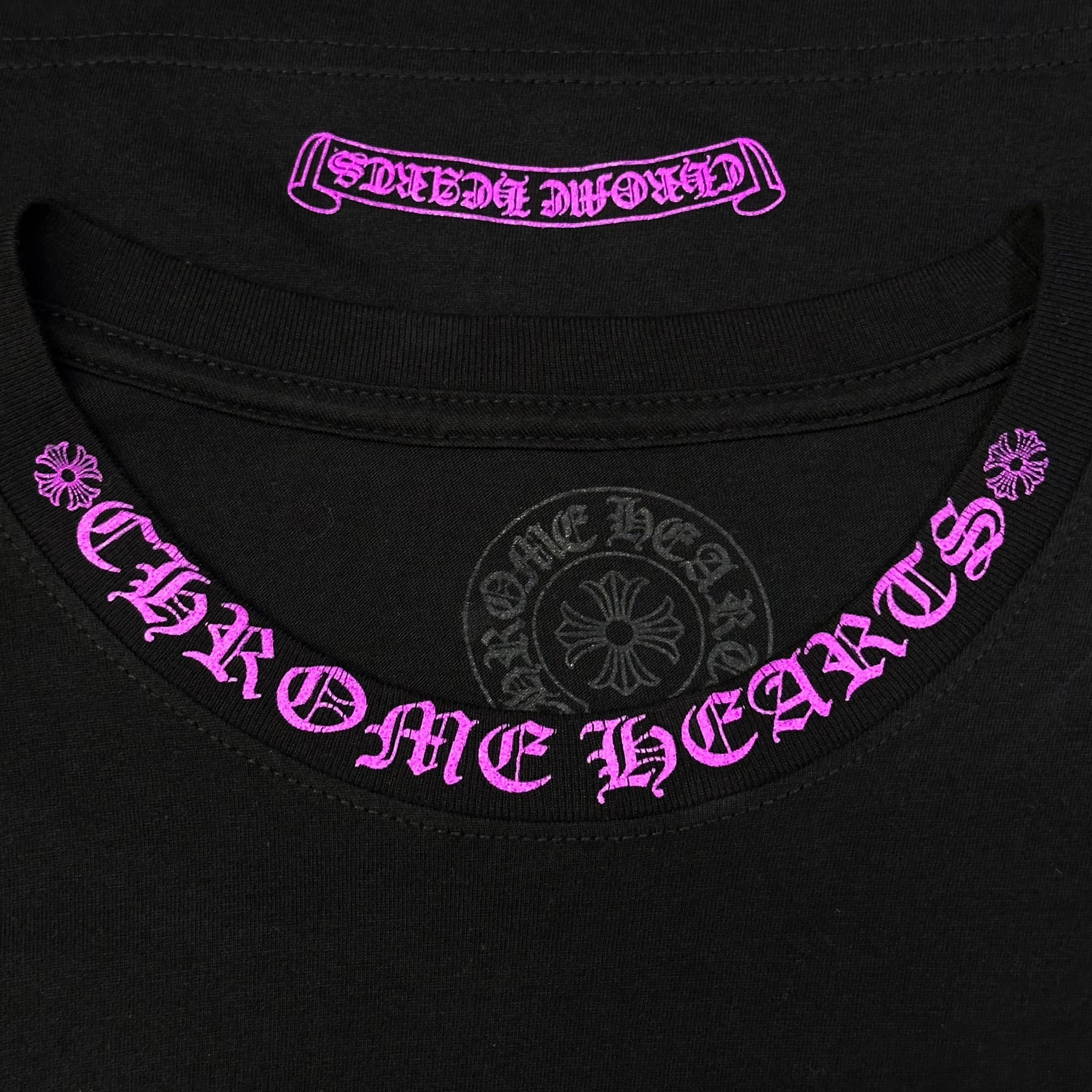2020s chrome hearts purple spellout sleeves collar logo l/s