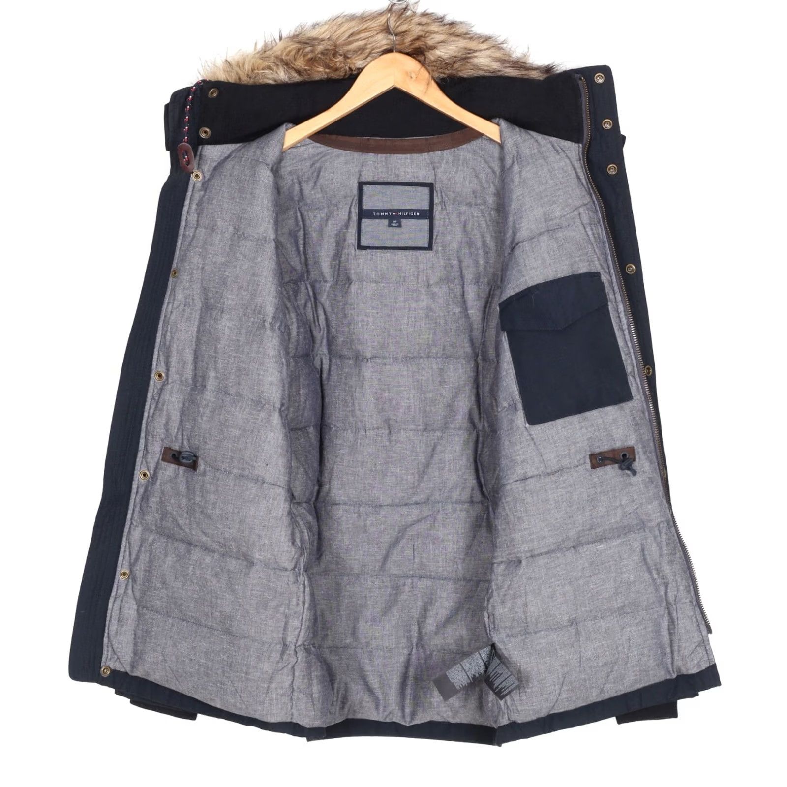 Tommy Hilfiger TOMMY HILFIGER Fur Hooded Down Parka Jacket Men S blue Logo Fur Trim Down Zip Hooded Casual Winter Autumn Spring Travel Regular Size S Mens Size US S / EU 44-46 / 1 - 3 Thumbnail