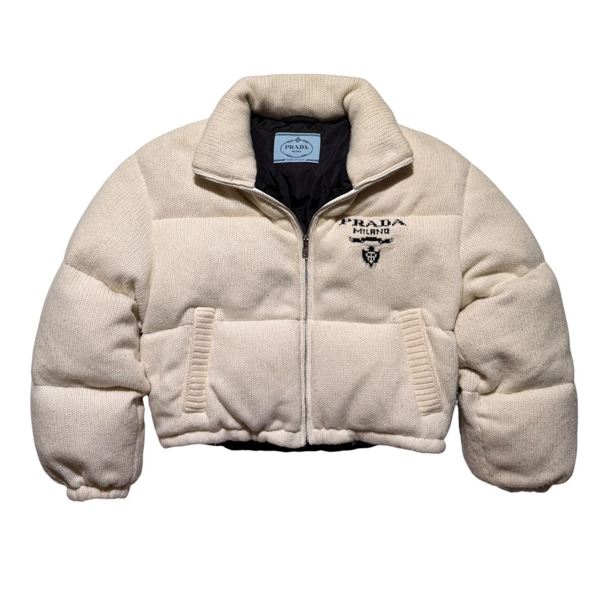 Prada $3,750 Cashmere wool logo puffer Size XS / US 0-2 / IT 36-38 - 1 Thumbnail