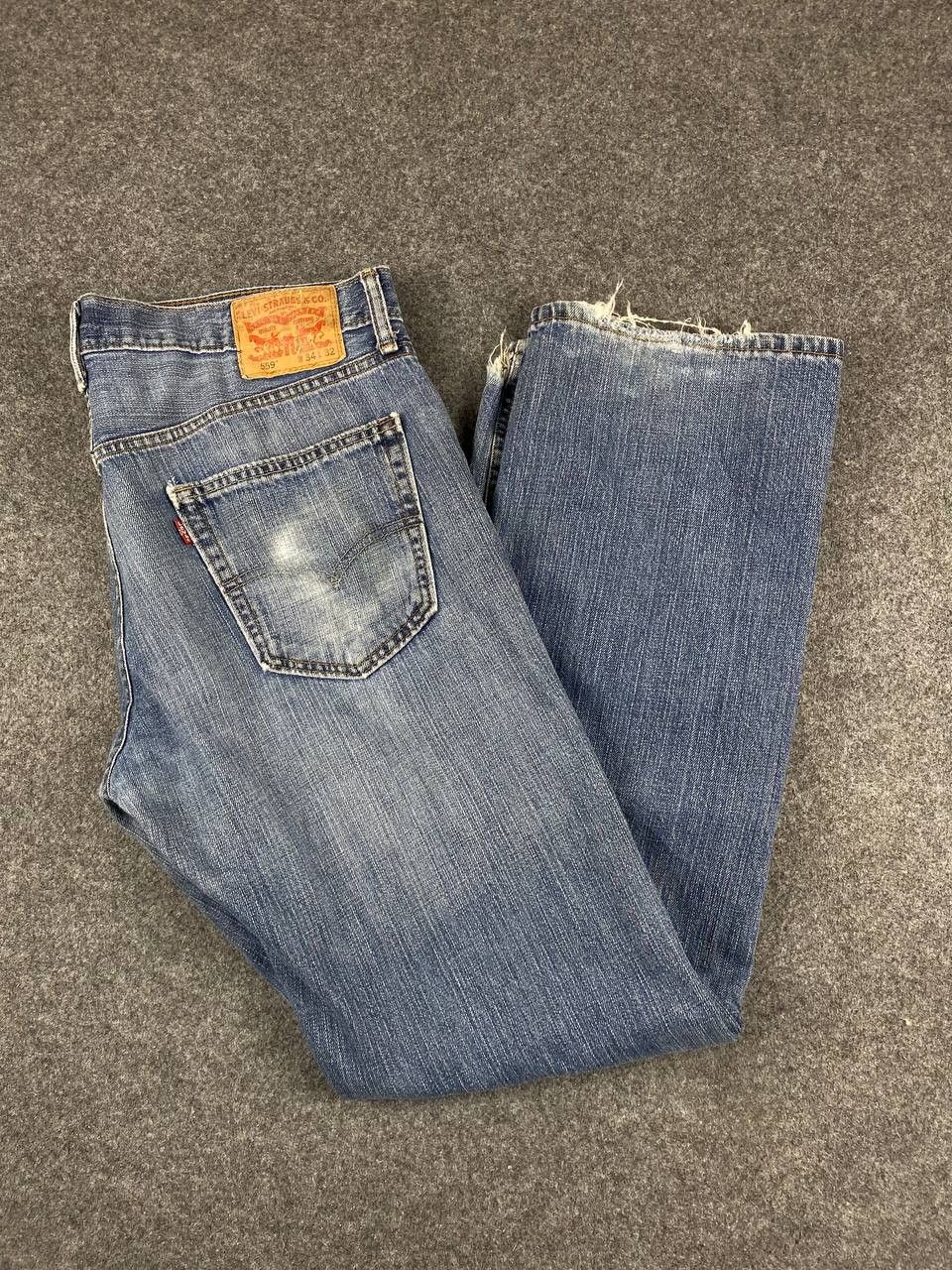 Levi's levis 559 straight leg cut distressed denim Size US 38 / EU 54 - 2 Thumbnail