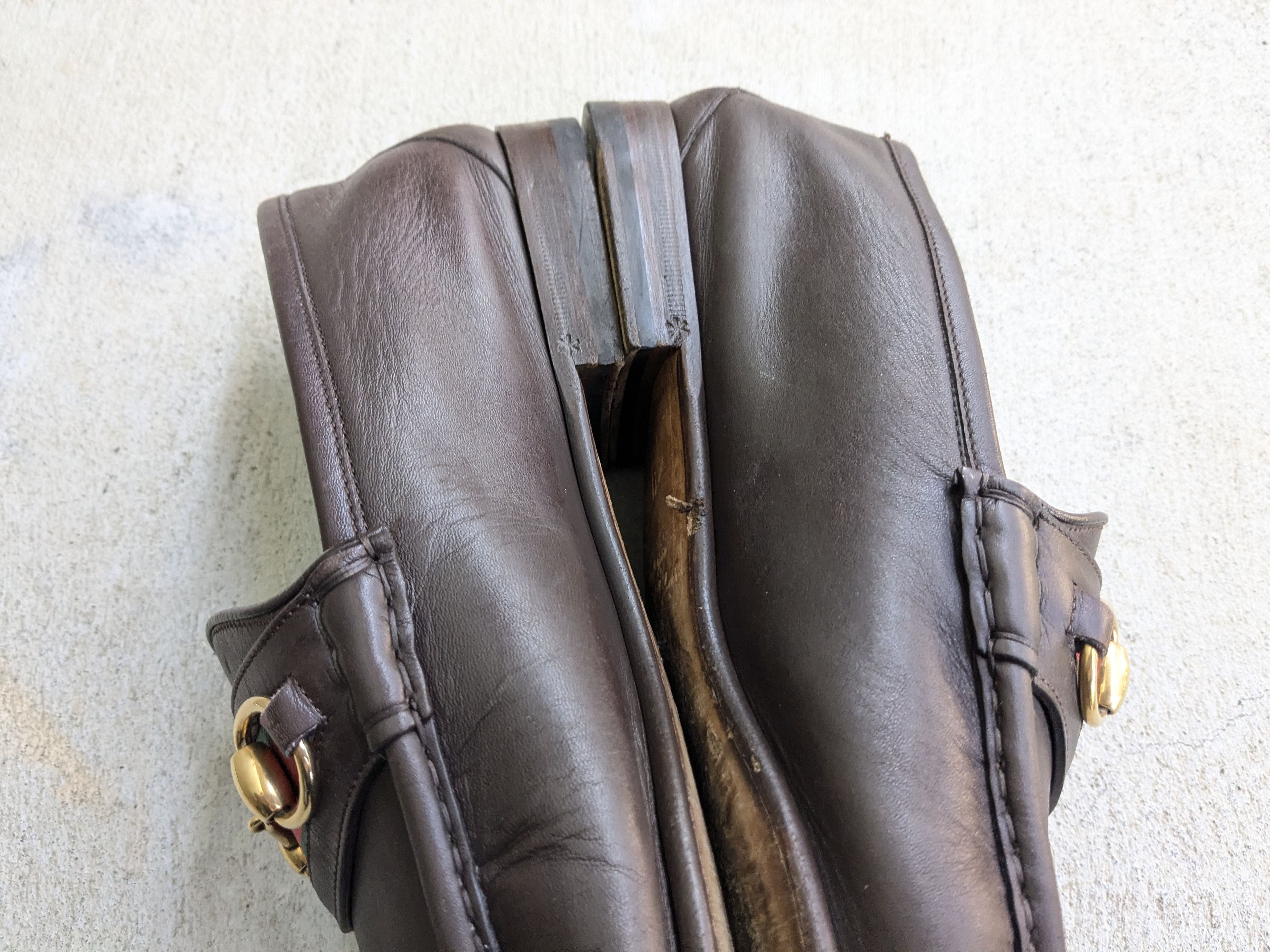 Gucci Gucci Horsebit Loafers Brown Leather 11.5 Rubber Leather Size US 11.5 / EU 44-45 - 11 Thumbnail