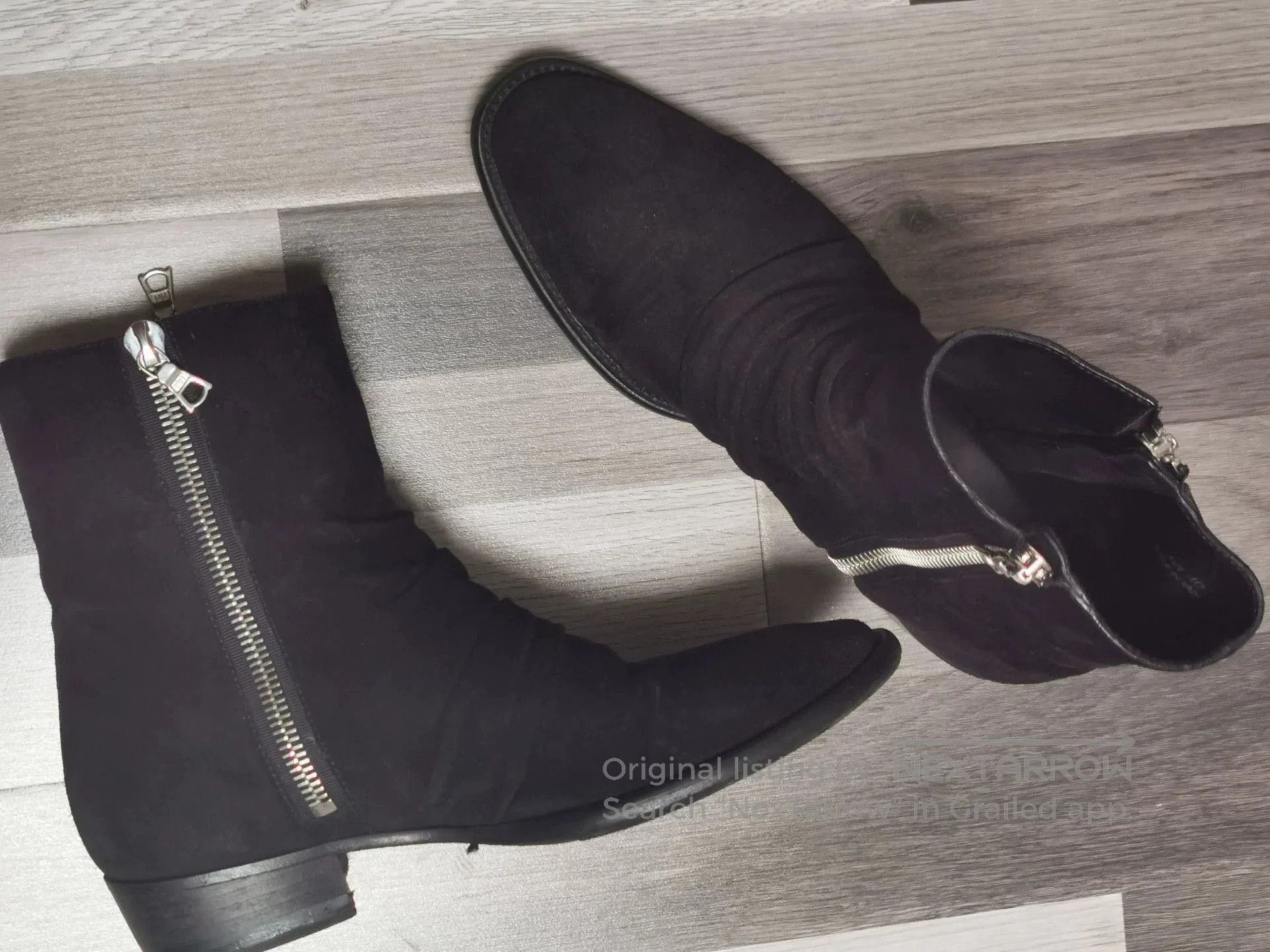 Amiri Classic Black Suede Ankle Boots with Zippers. Size US 7 / EU 40 - 4 Thumbnail