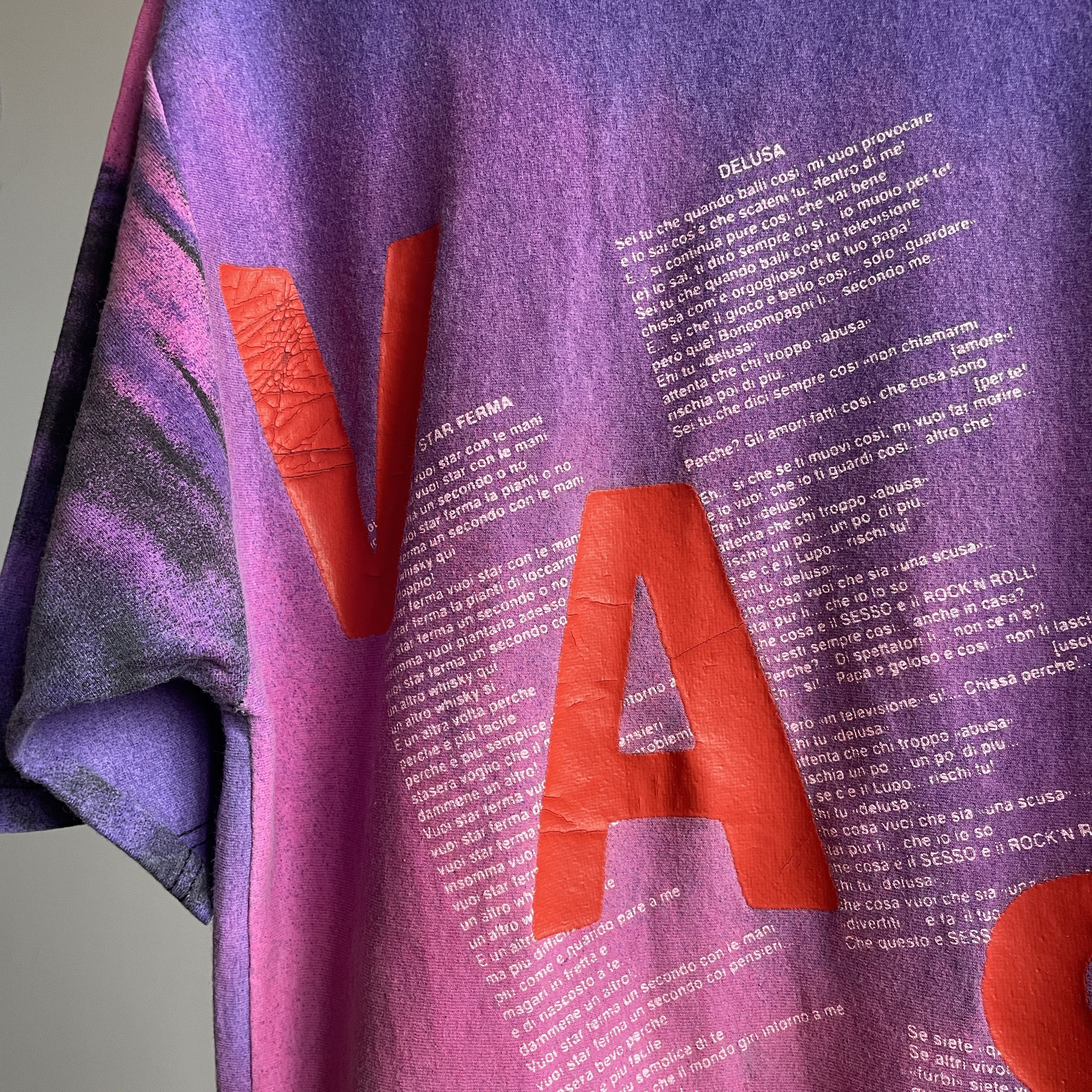 Band Tees × Vintage Vasco Rossi Vintage 90's All Over Print T-Shirt Size M Size US M / EU 48-50 / 2 - 8 Thumbnail