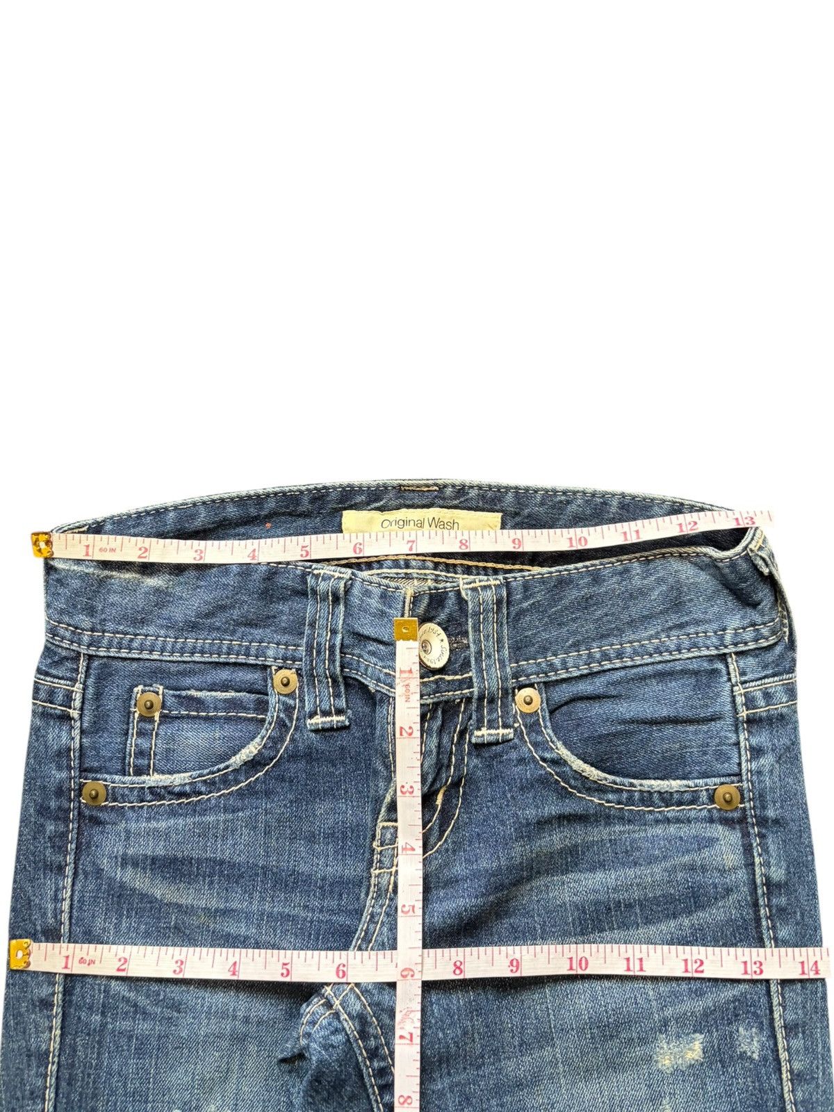 Uniqlo Vintage Uniqlo Blue Wash Distressed Flare Jeans Size 26" / US 2 / IT 38 - 6 Thumbnail