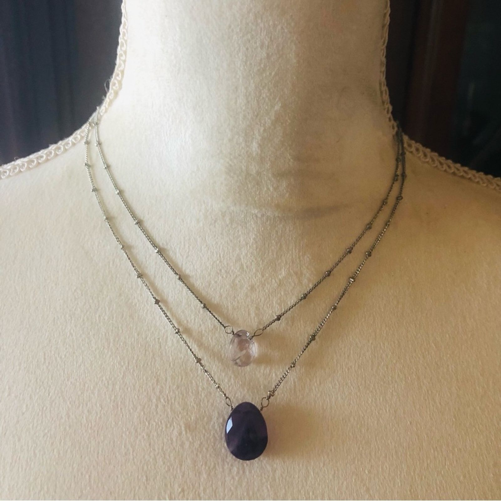 Vintage Vintage double strand genuine amethyst quartz necklace Size ONE SIZE - 2 Thumbnail