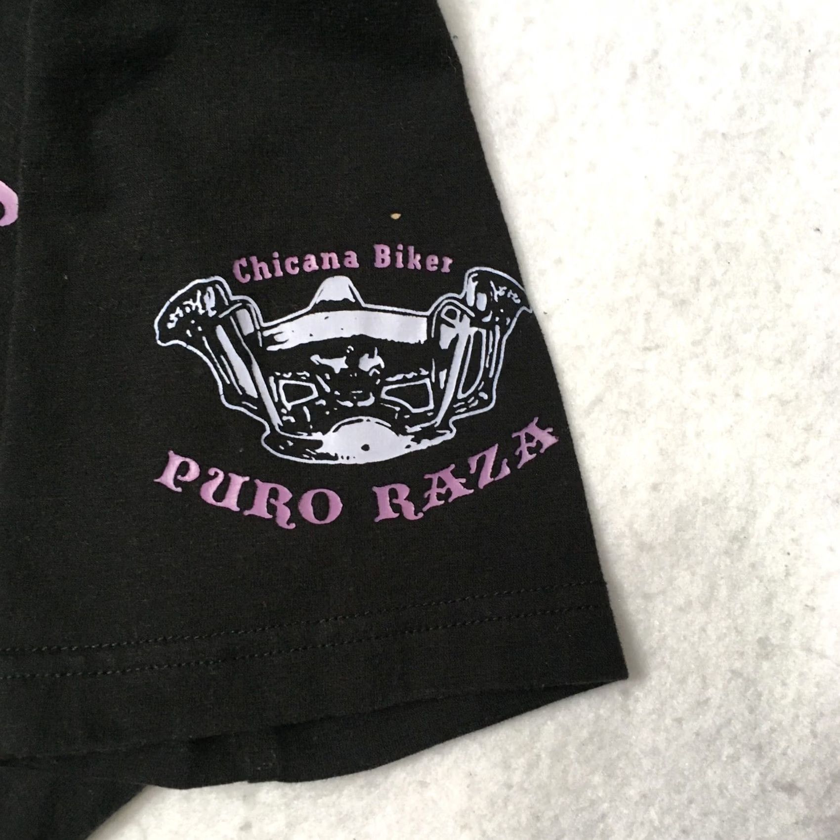 Vintage Chicana Latina Black huelga chingon bikers Tee Top large Shirt Womens XS-XL Black Graphic Print Vintage? Yes? Size L / US 10 / IT 46 - 2 Thumbnail