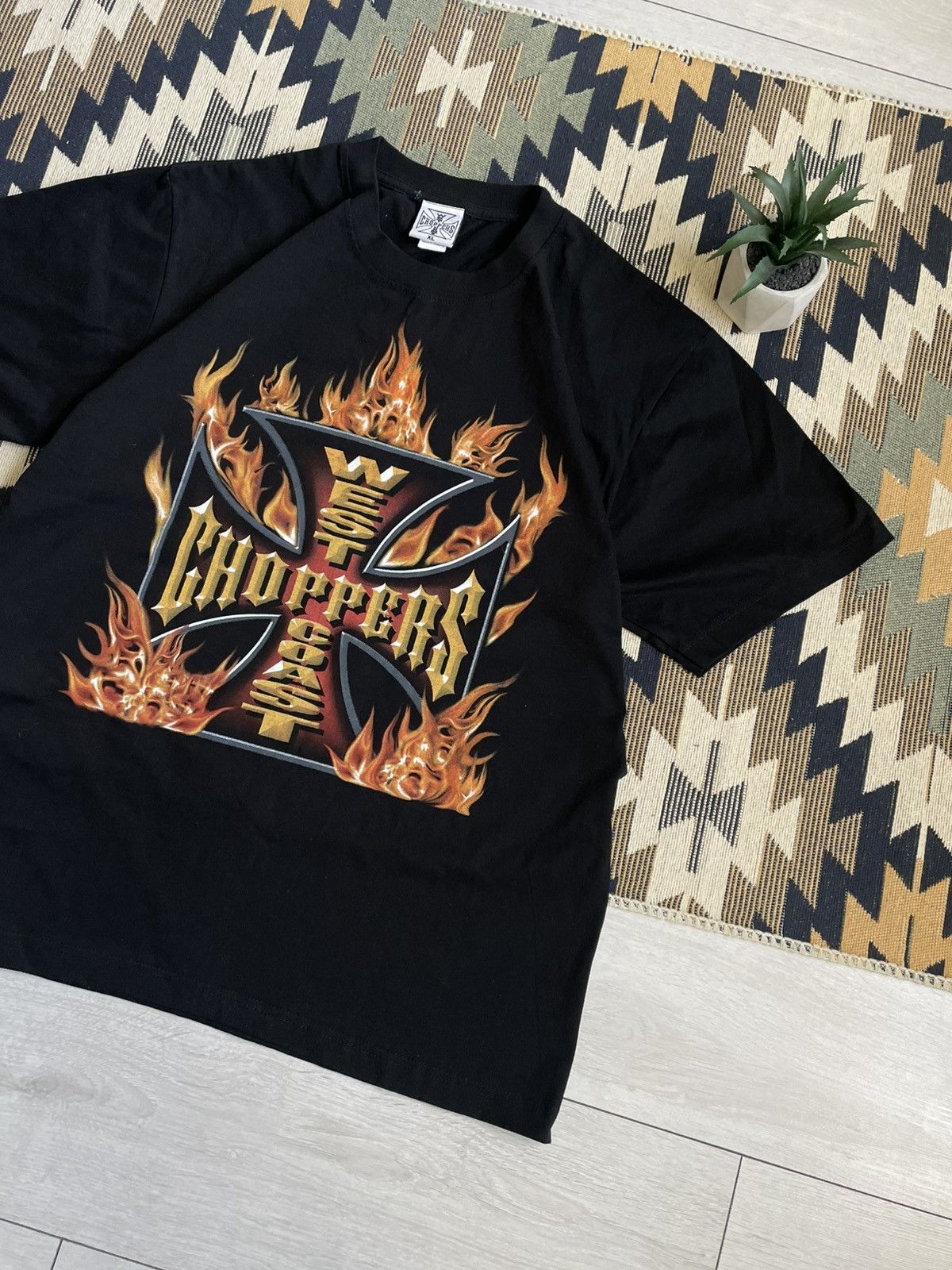 Vintage × West Coast Choppers Vintage West Coast Choppers Big Logo Flame T-shirt Size US XL / EU 56 / 4 - 4 Thumbnail