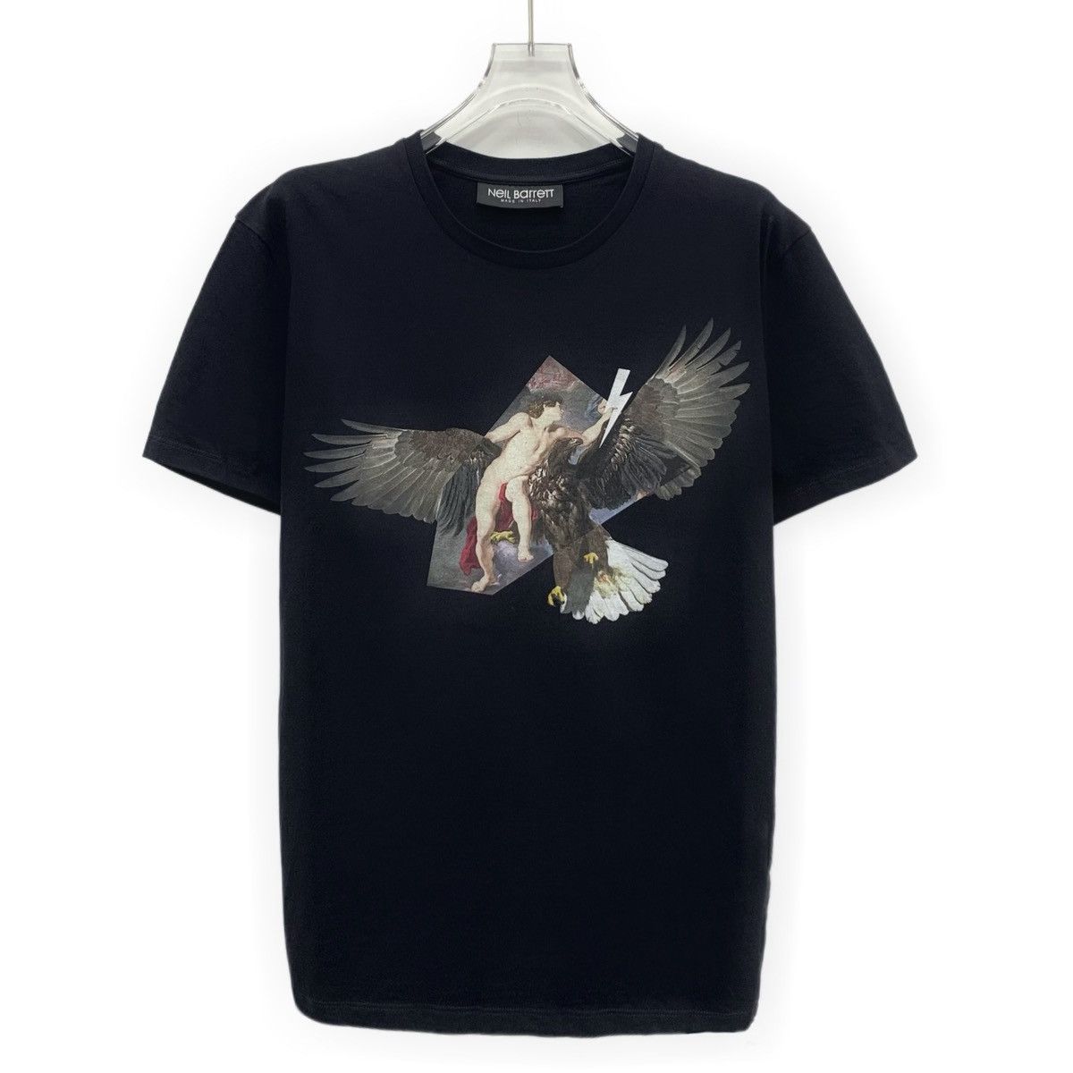 Neil Barrett Neil Barrett Black Angel & Eagle Print Cotton T-shirt K26WX Size US S / EU 44-46 / 1 - 1 Thumbnail