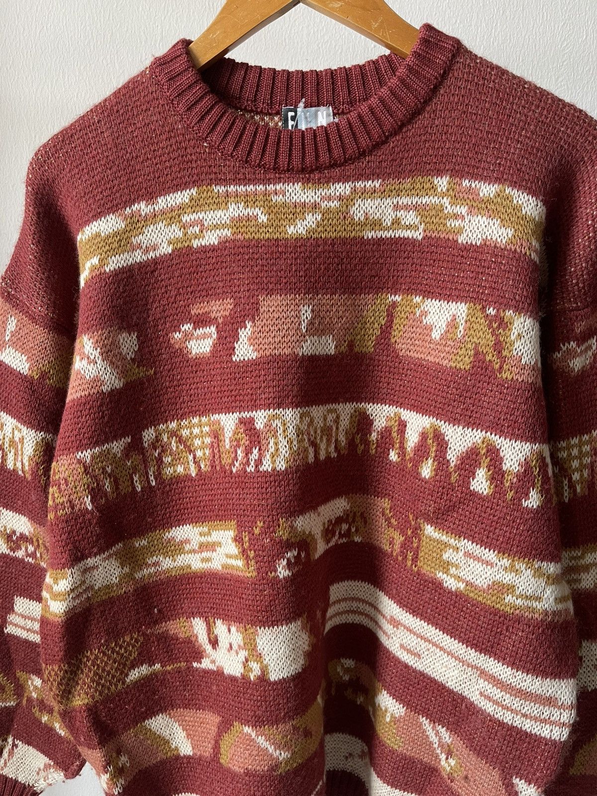 Kansai Yamamoto 90s Kansai Yamamoto Face Motive Wool Knitwear 96 Size US L / EU 52-54 / 3 - 4 Thumbnail