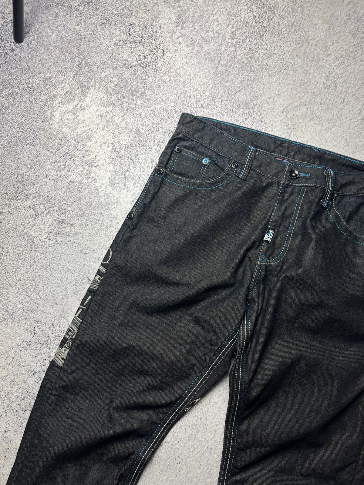 Japanese Brand 0Os VINTAGE Avant Garde Big logo Japanese Baggy Pants Y2K Size US 33 - 16 Thumbnail