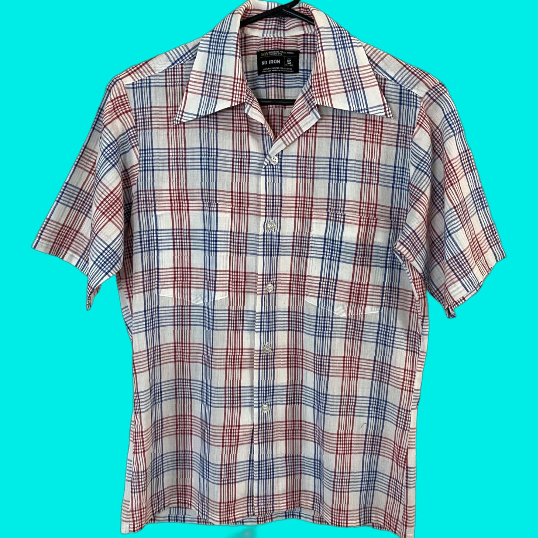 JCPenney VINTAGE JC Penney Plaid Sport Shirt Men's S White Short-Sleeve Button-Up 70s Classic Retro 70s Mens Small Short Sleeve Button-Up Size US S / EU 44-46 / 1 - 1 Thumbnail