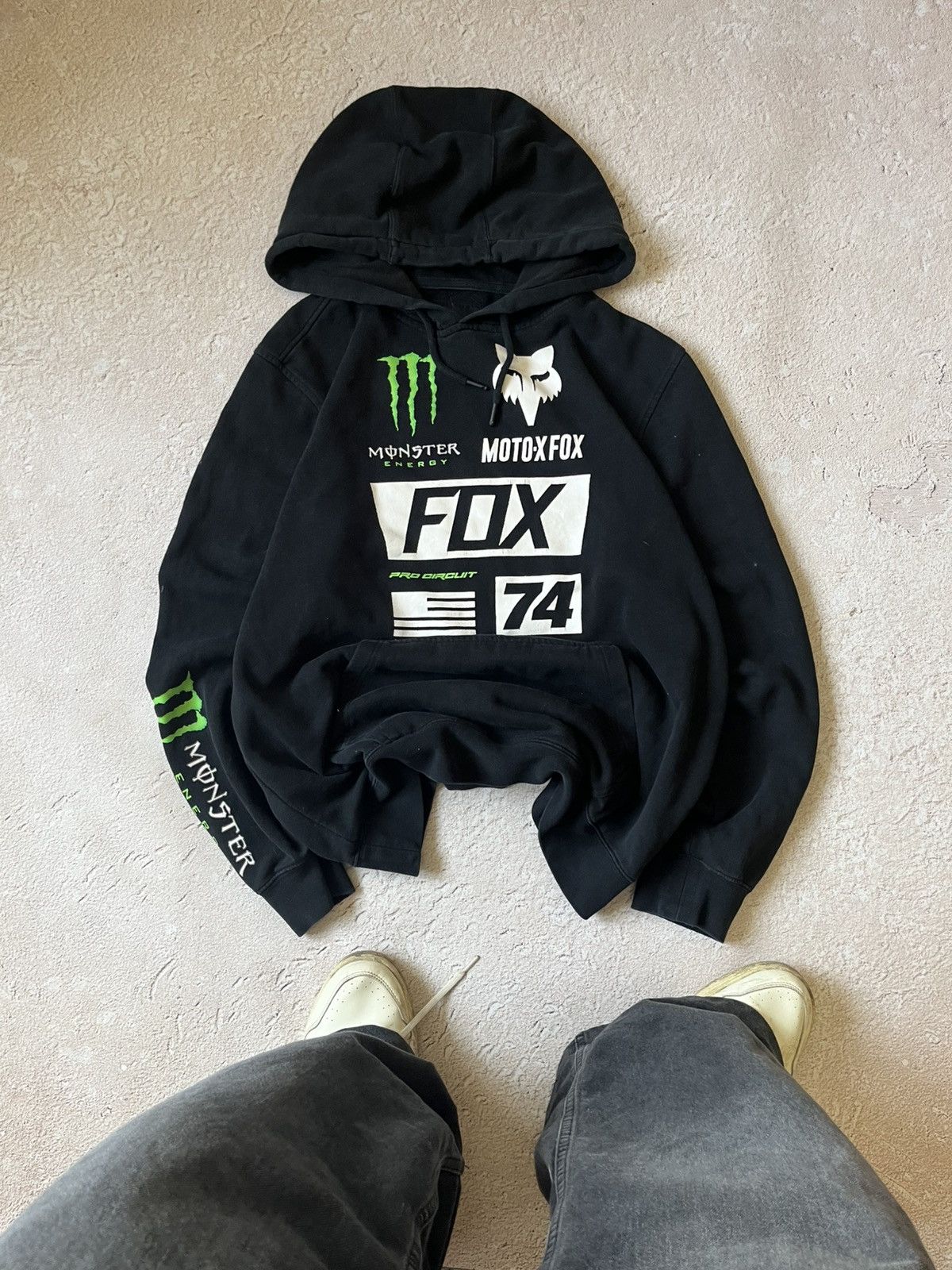 Fox Racing 🏎️ VINTAGE FOX RACING x MONSTER ENERGY HOODIE – MOTO-CORE Y2K Size US L / EU 52-54 / 3 - 1 Thumbnail