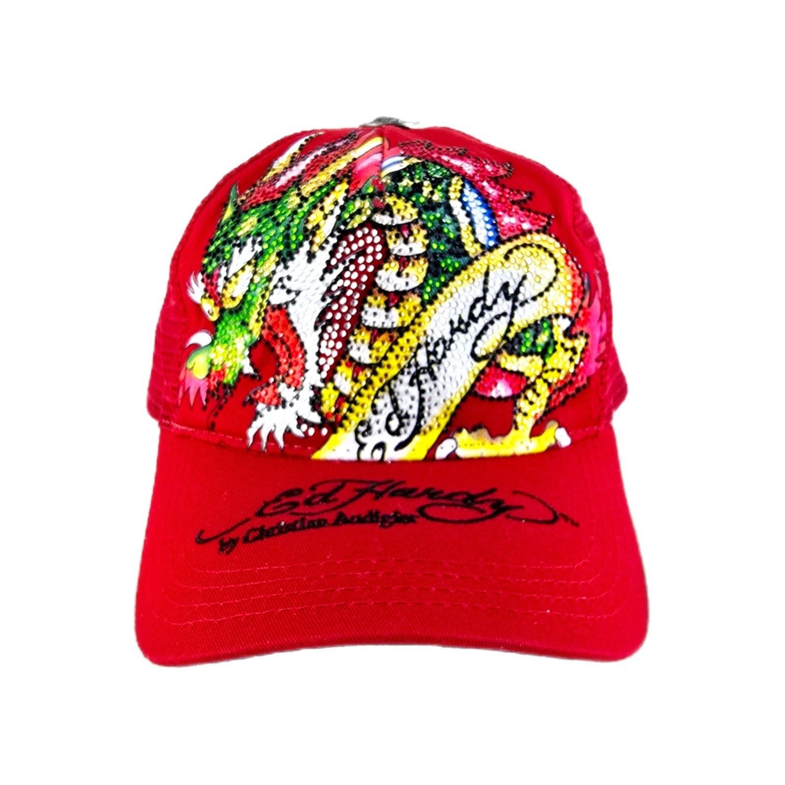 Ed Hardy Vintage Ed Hardy Dragon Bedazzled Snapback Trucker Hat Y2K Size ONE SIZE - 1 Thumbnail
