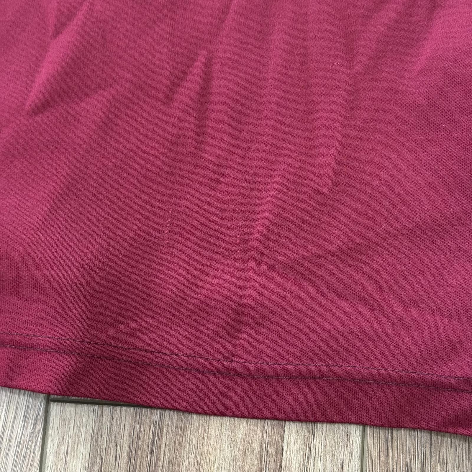 Other Vintage 70s 80s Spanjian Blank V Neck Maroon Shirt Size US M / EU 48-50 / 2 - 6 Thumbnail