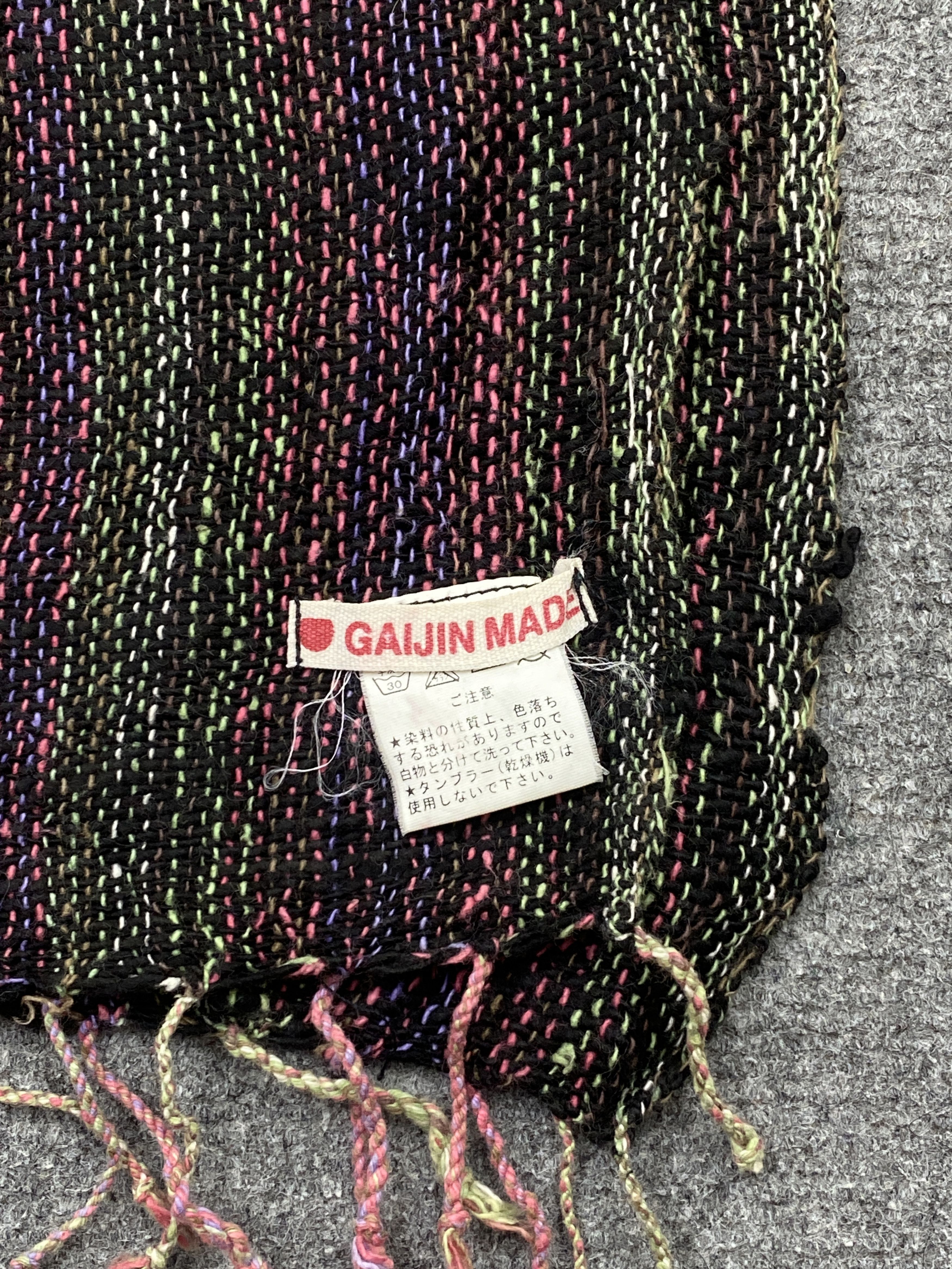 Japanese Brand Gaijin Made Japan Knit Wool Scarf Muffler Neckwear - SC0141 Size ONE SIZE - 8 Thumbnail