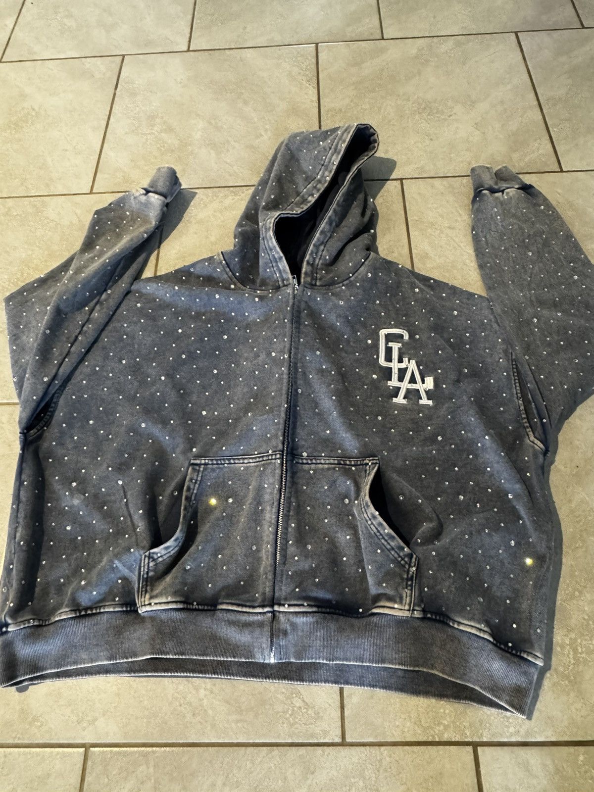 Other Concrete LA Rhinestone Zip-Up Hoodie Size US XL / EU 56 / 4 - 4 Thumbnail