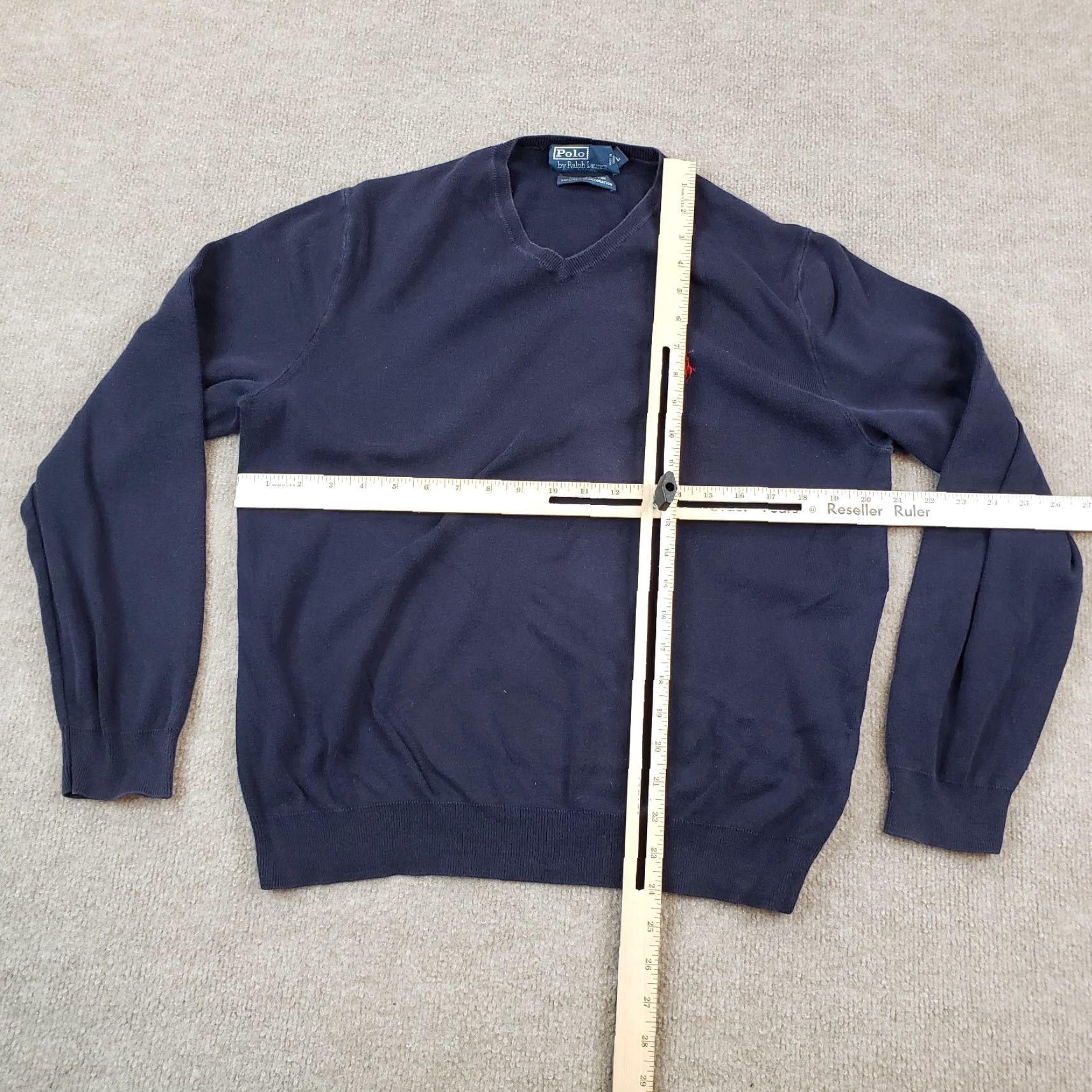Polo Ralph Lauren Ralph Lauren Mens Large Blue V Neck Pullover Sweater Long Sleeve Casual Y2K Size US L / EU 52-54 / 3 - 2 Thumbnail