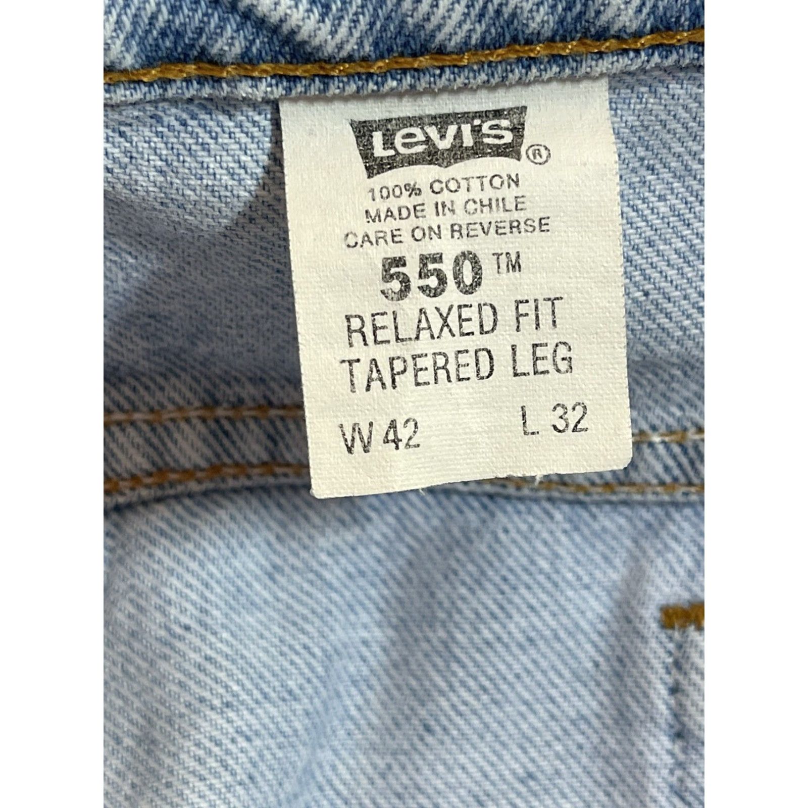 Levi's VINTAGE Levi's 550 Jeans - Denim - 42x32 - Relaxed Taper Fit - Orange Tab - 90s Era Mens Blue Denim Jeans Size US 42 / EU 58 - 3 Thumbnail