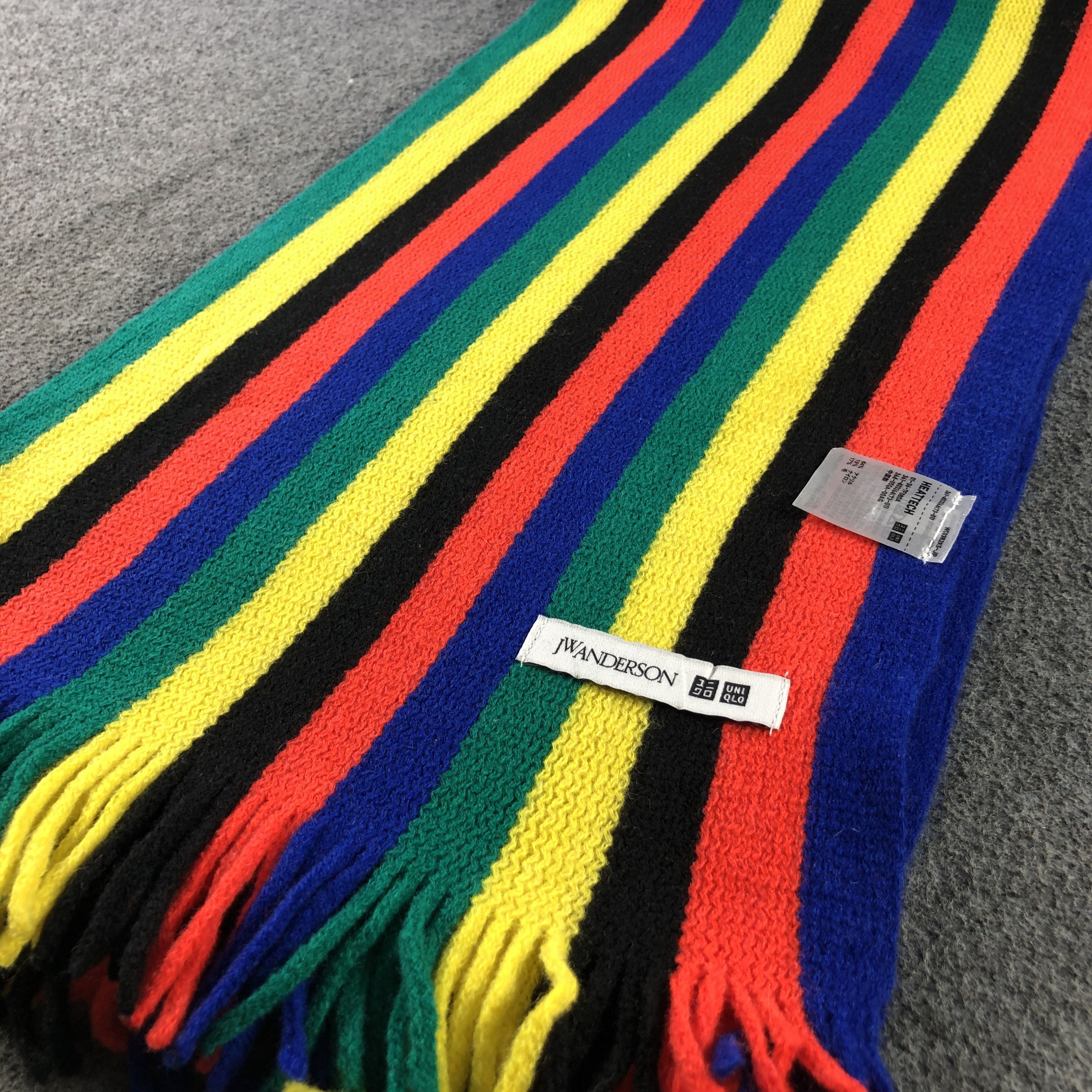 JW Anderson × Uniqlo J.W. Anderson Striped Wool Scarf Muffler Neckwear V2928 Size ONE SIZE - 4 Thumbnail