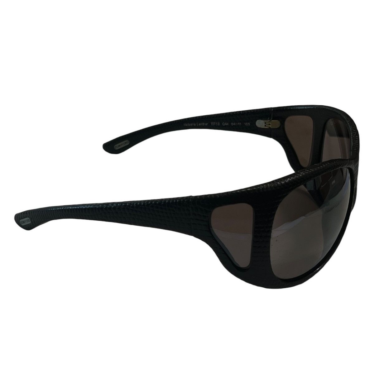 Tom Ford TOM FORD Natasha Textured Leather Wrapped Shield Sunglasses Size ONE SIZE - 2 Thumbnail