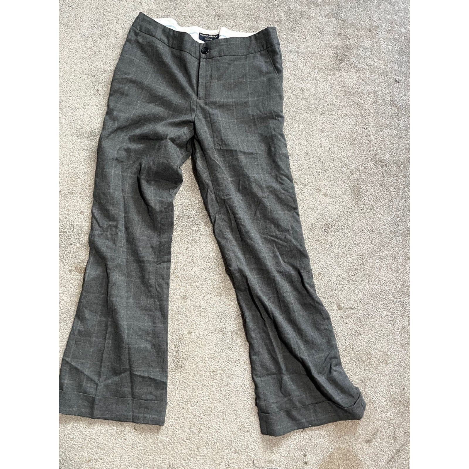 Banana Republic Banana Republic Pants Women 10 Martin Fit Gray Plaid Cotton Blend Wool Y2K Womens Size 32" / US 10 / IT 46 - 2 Thumbnail