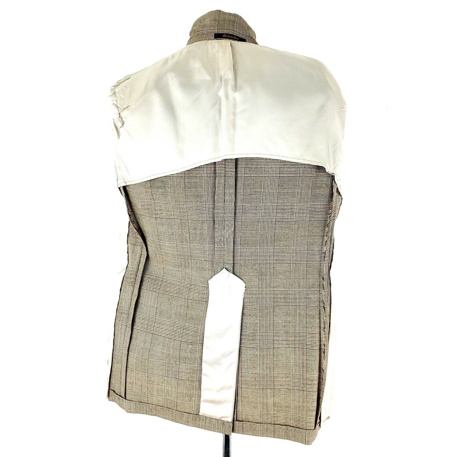 Hickey Freeman Vintage Hickey Freeman 2 Button Blazer 40R Brown Glen Plaid Size 40R - 11 Thumbnail
