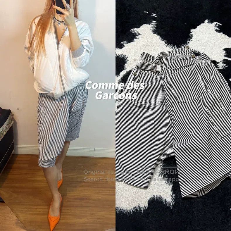 Comme des Garcons Comme Des Garcons size S Asymmetrical Striped Culottes Size 23" - 1 Thumbnail