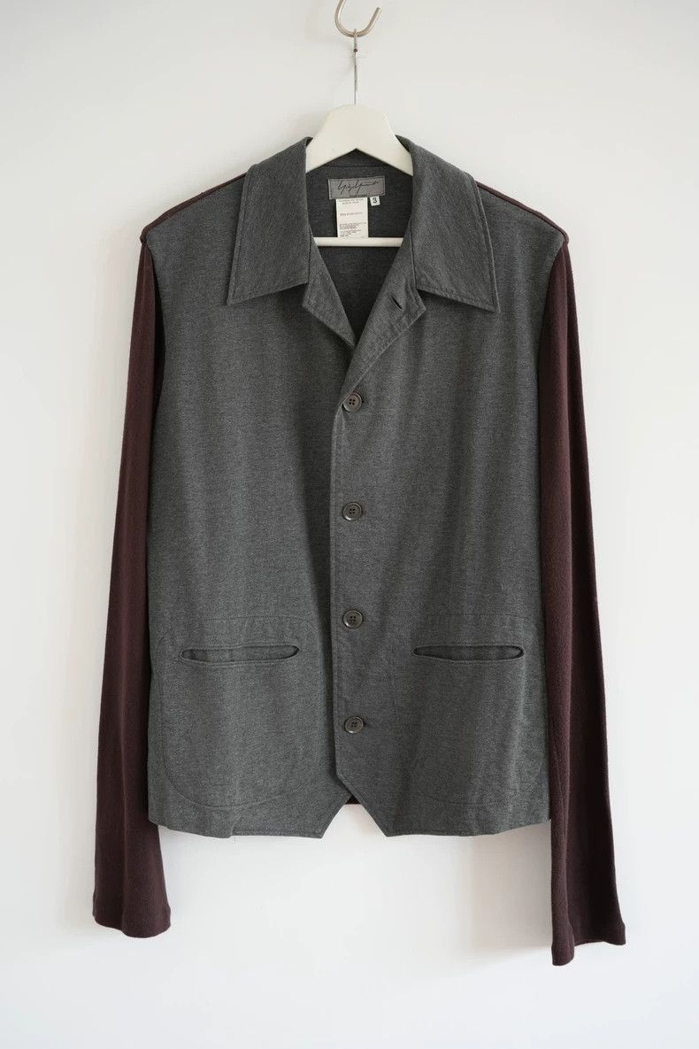 Yohji Yamamoto Yohji Yamamoto Yohji Yamamoto Gray Brown Combined Shirt Size US M / EU 48-50 / 2 - 1 Thumbnail