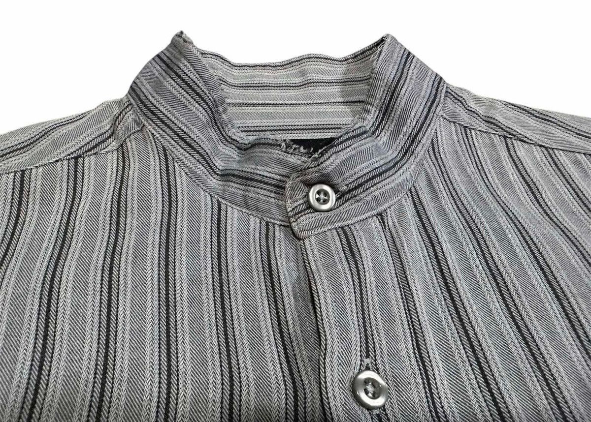 Japanese Brand × Kansai Yamamoto × Yohji Yamamoto 🔥Rare Vintage Kansai Yamamoto Striped Shirt Mandarin Collar Size US L / EU 52-54 / 3 - 4 Thumbnail